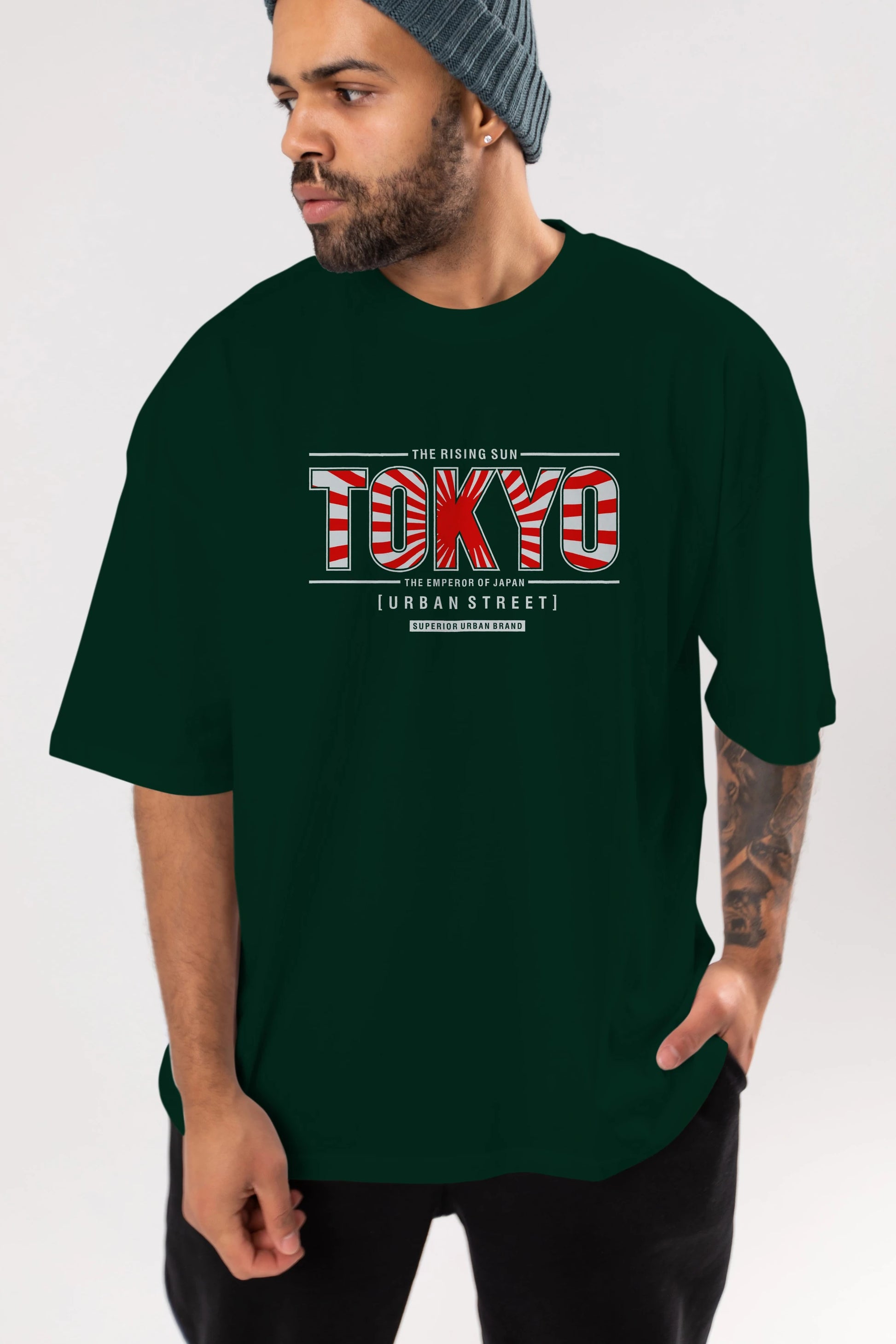 Tokyo Ön Baskılı Oversize t-shirt Erkek Kadın Unisex