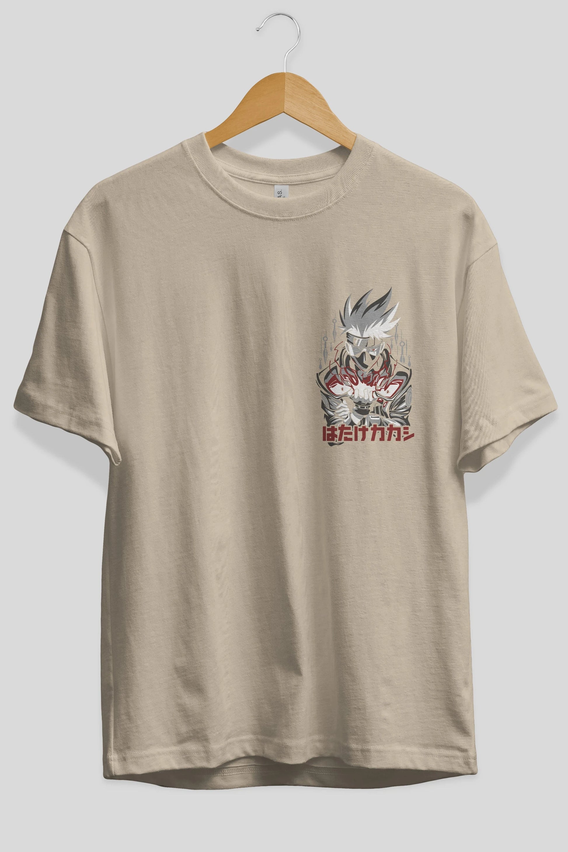 KAKASHI HATAKE NARUTO 1 Ön Sol Baskılı Oversize t-shirt Erkek Kadın Unisex %100 Pamuk Bisiklet Yaka tişort