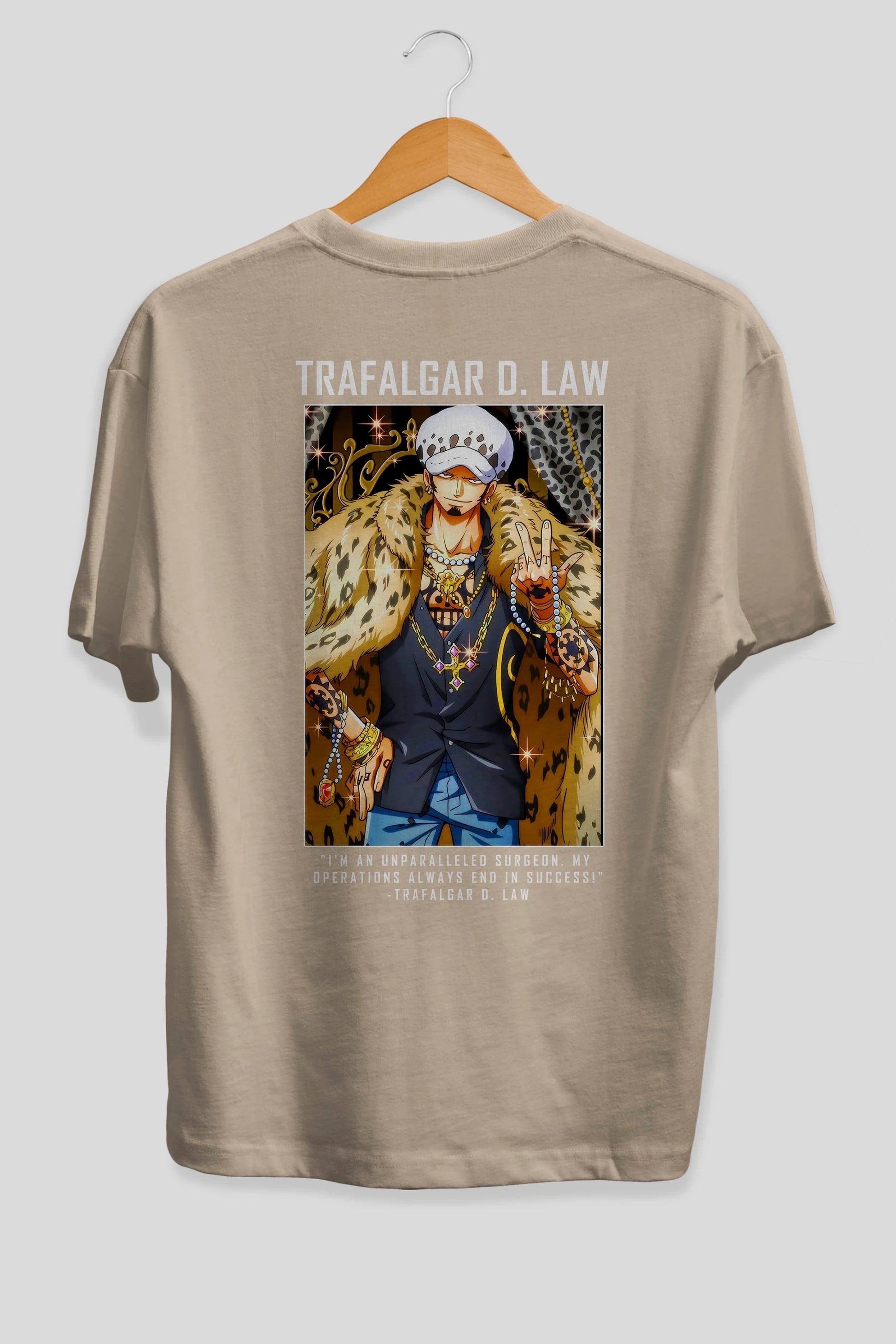 Trafalgar D. Water Law 2 Anime Arka Baskılı Oversize t-shirt Erkek Kadın Unisex %100 pamuk tişort