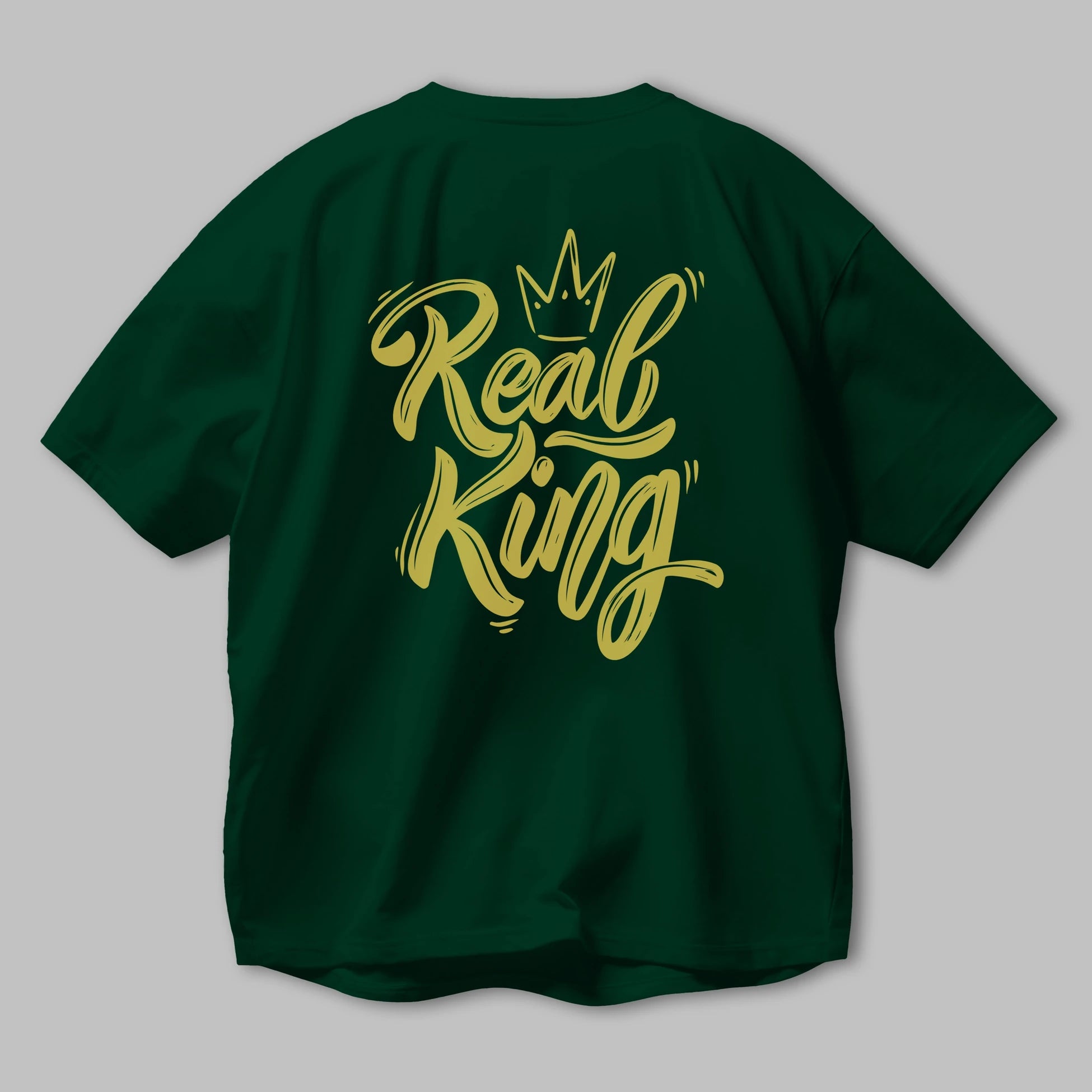 Real King Yazılı Arka Baskılı Oversize t-shirt Erkek Kadın Unisex