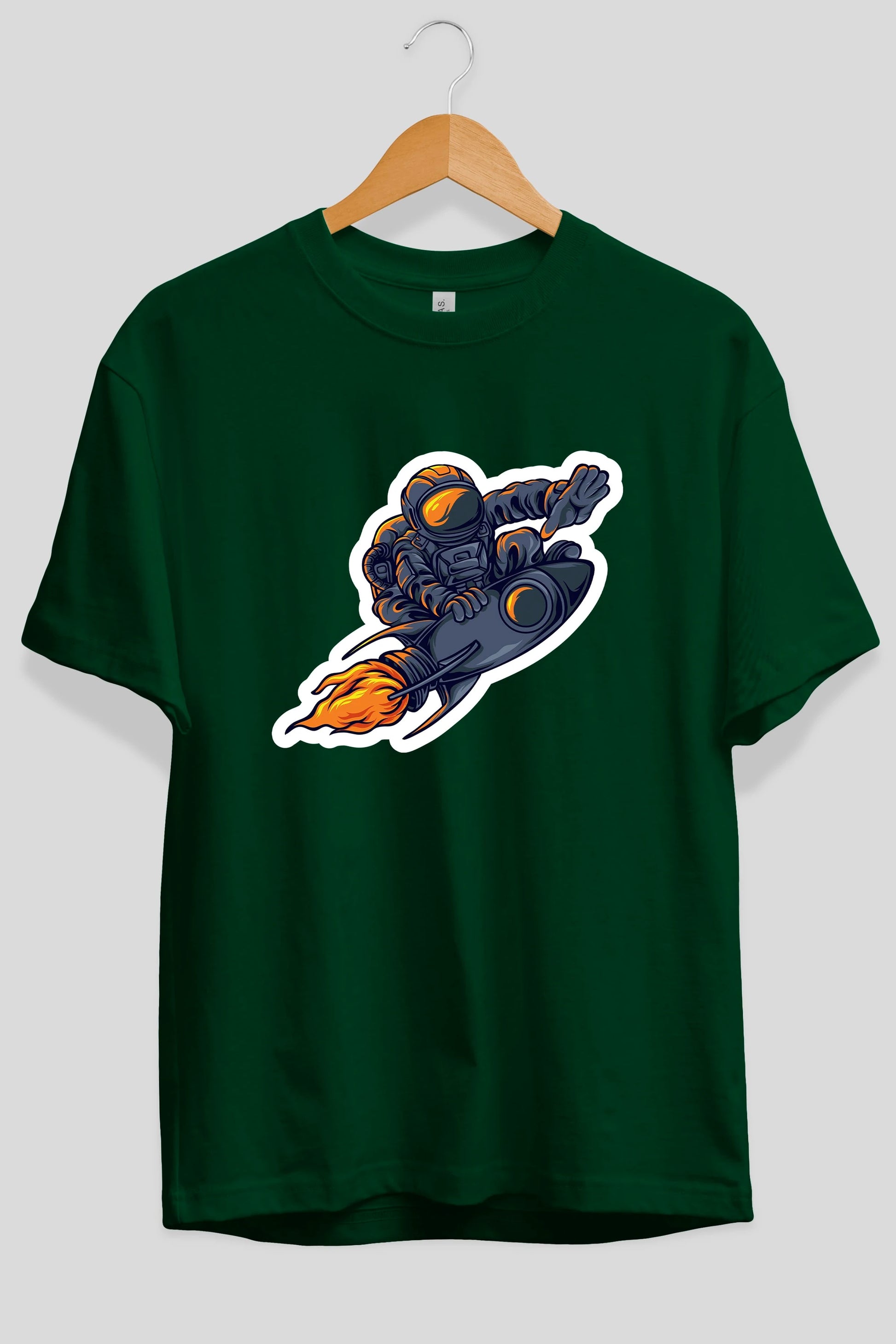 Astrocket Illustration Sticker Ön Baskılı Oversize t-shirt Erkek Kadın Unisex
