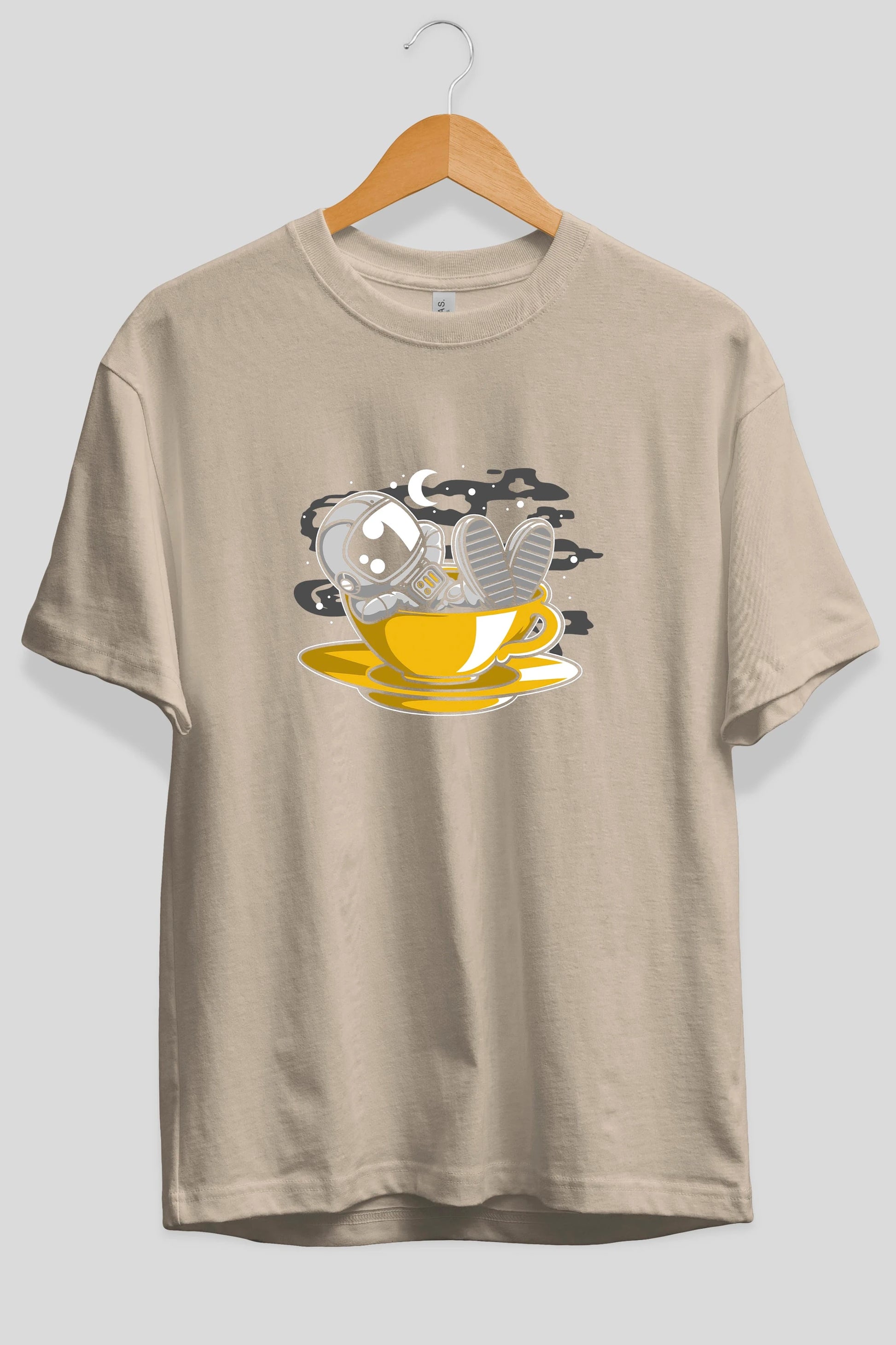 Astronaut Relax Ön Baskılı Oversize t-shirt Erkek Kadın Unisex
