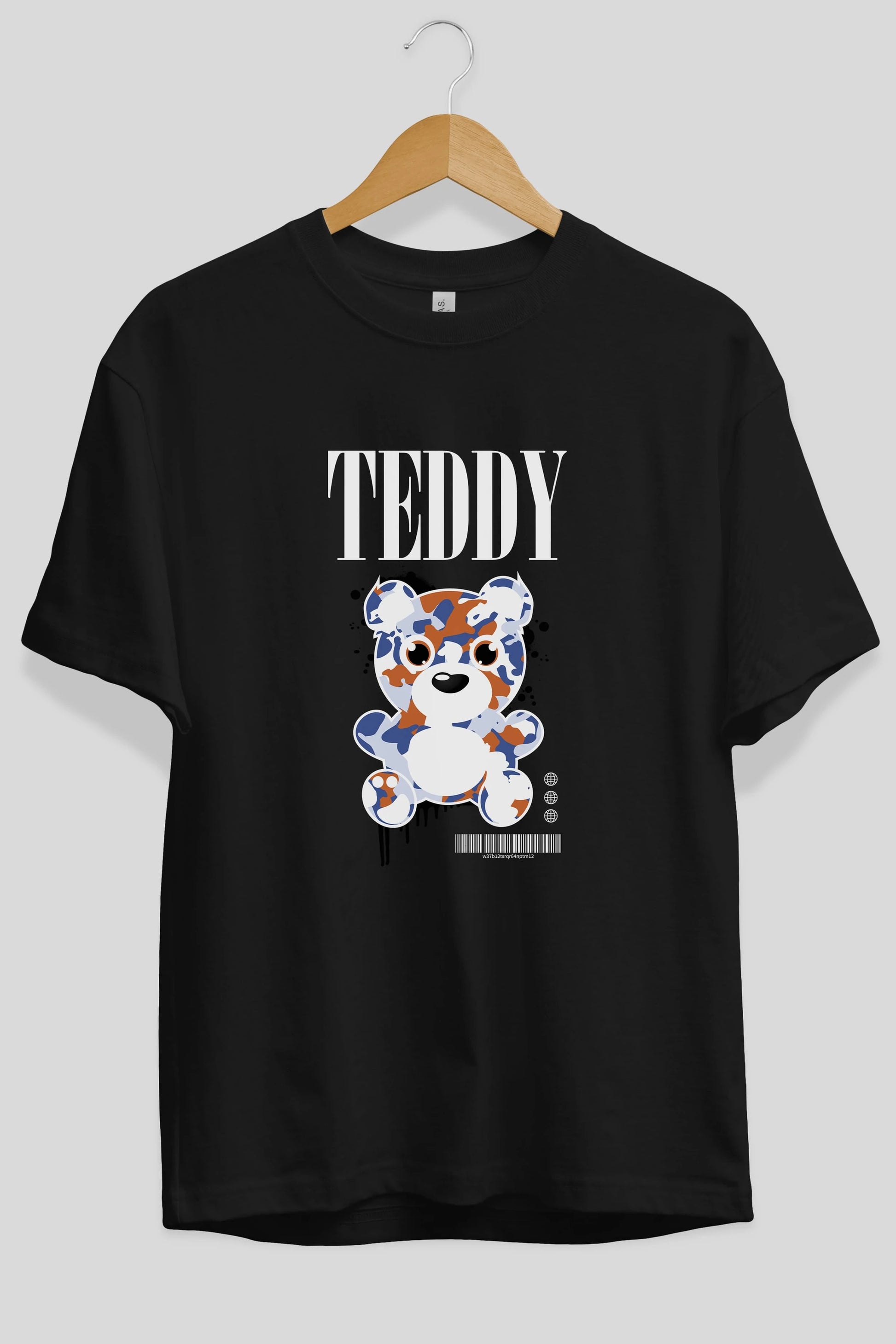 Teddy Bear Streetwear Ön Baskılı Oversize t-shirt Erkek Kadın Unisex