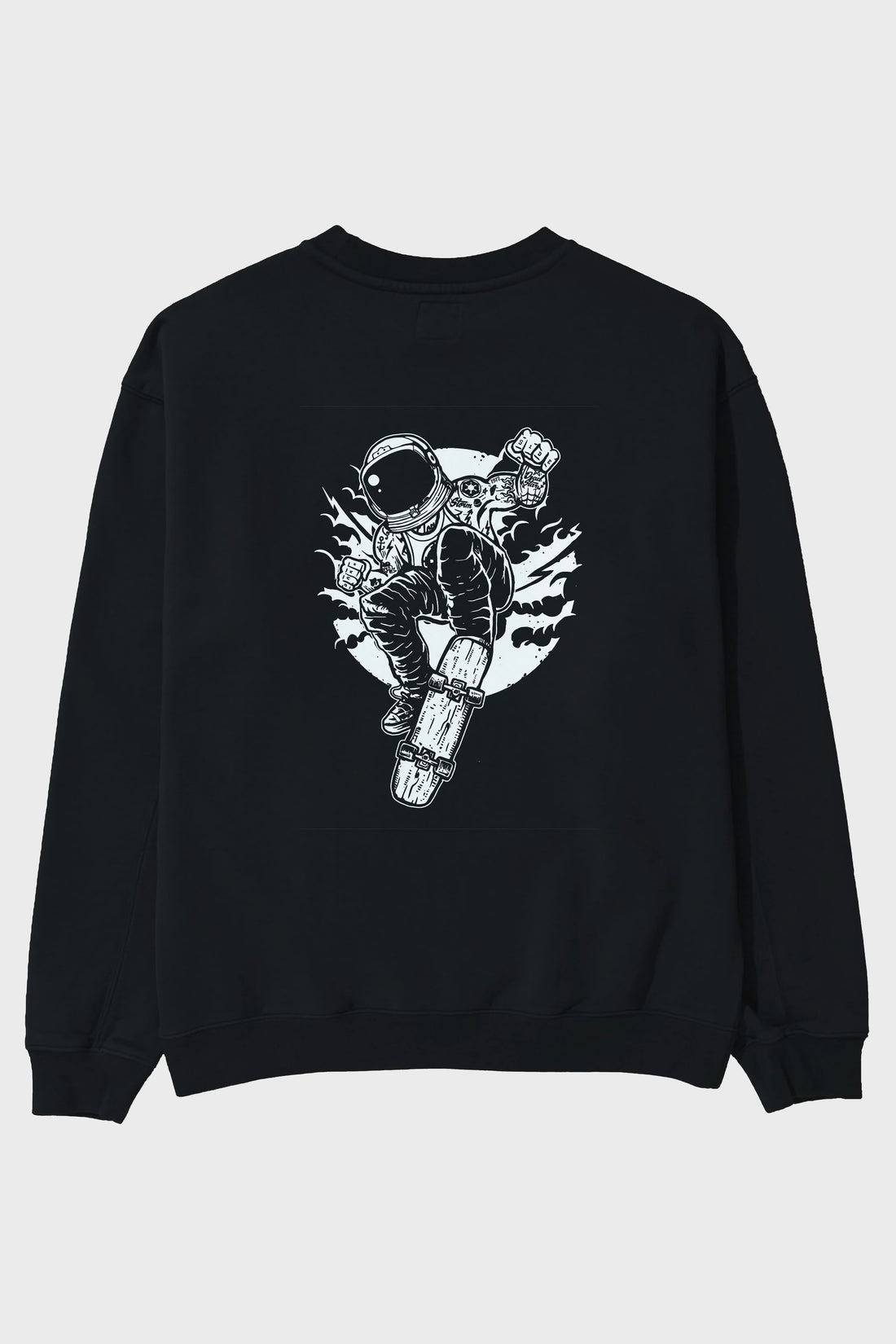 Space Skater Arka Baskılı Oversize Sweatshirt Erkek Kadın Unisex