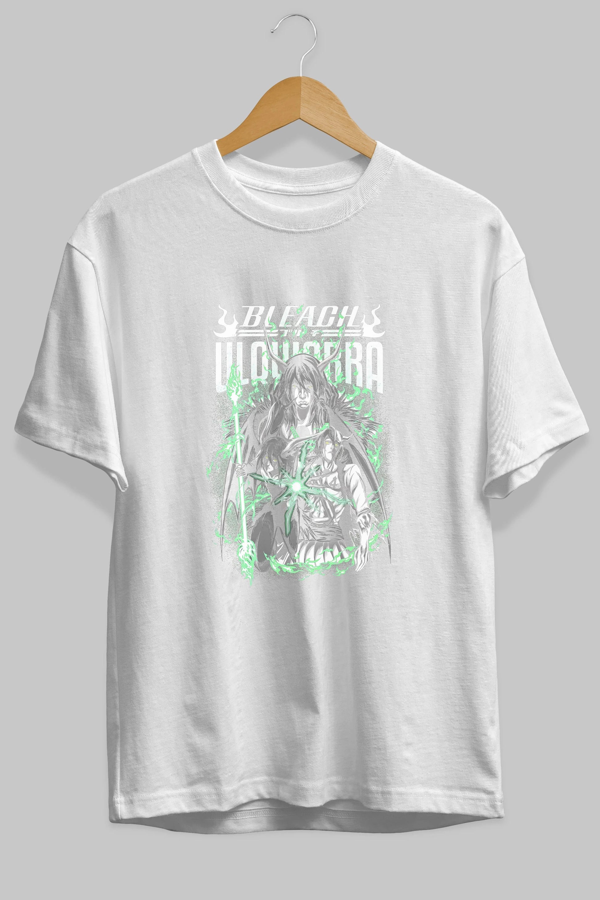 BLEACH(ULQUIARRA) Anime Ön Baskılı Oversize t-shirt %100 pamuk Erkek Kadın Unisex