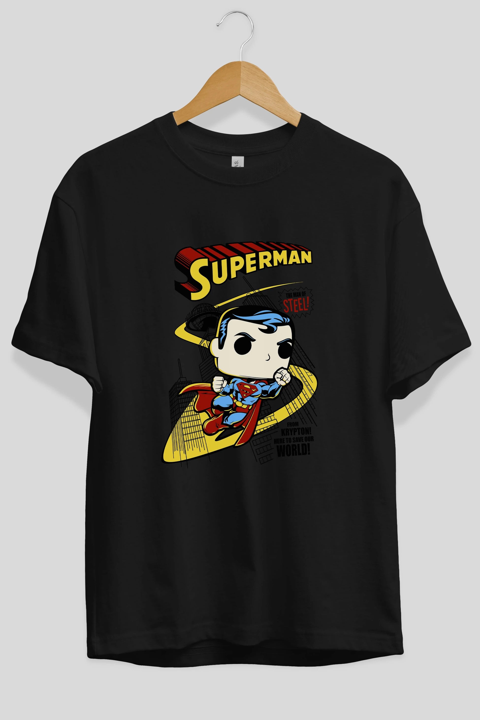 Superman (2) Ön Baskılı Oversize t-shirt Erkek Kadın Unisex %100 Pamuk Bisiklet Yaka tişort