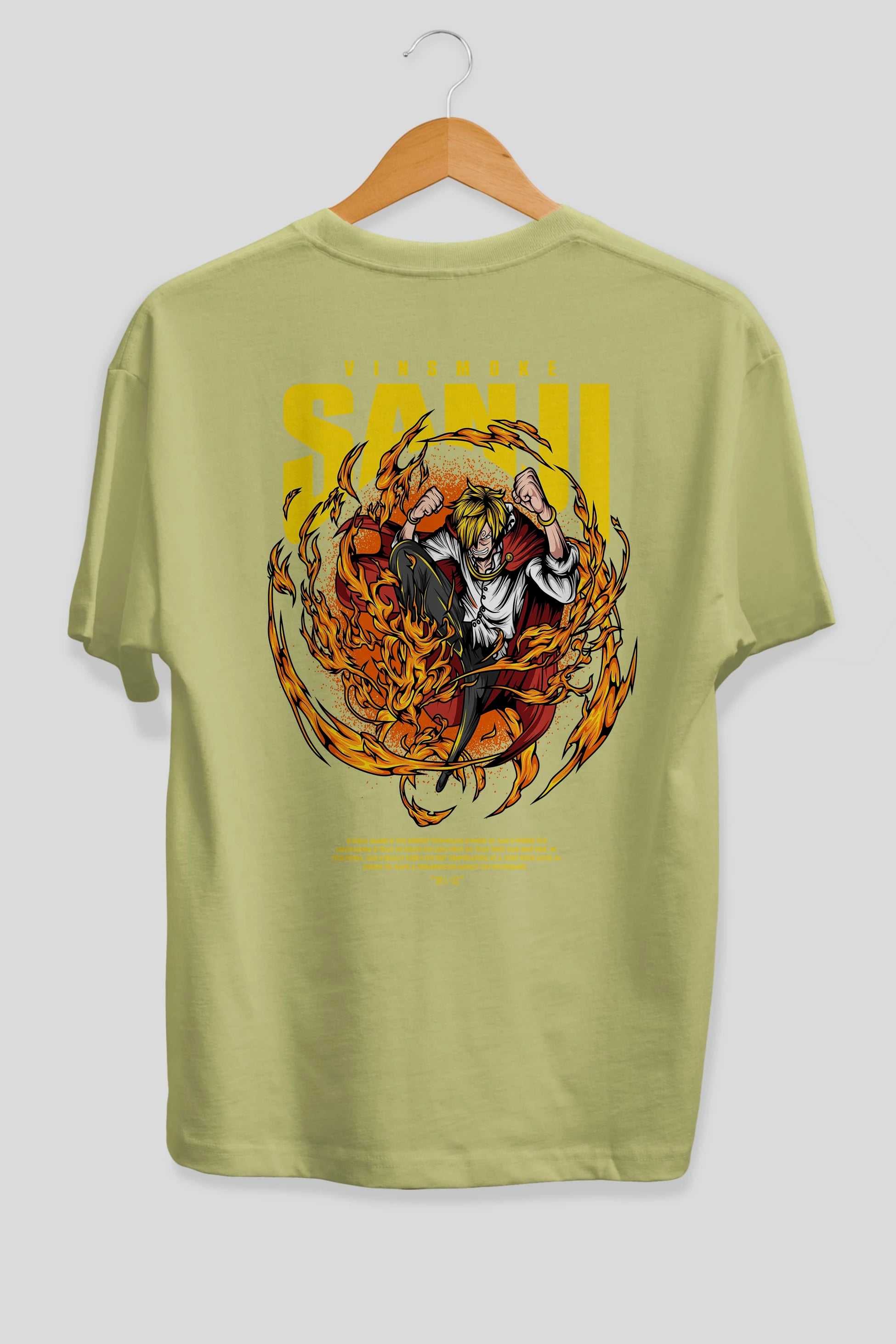 Vinsmoke Sanji Anime Arka Baskılı Oversize t-shirt Erkek Kadın Unisex