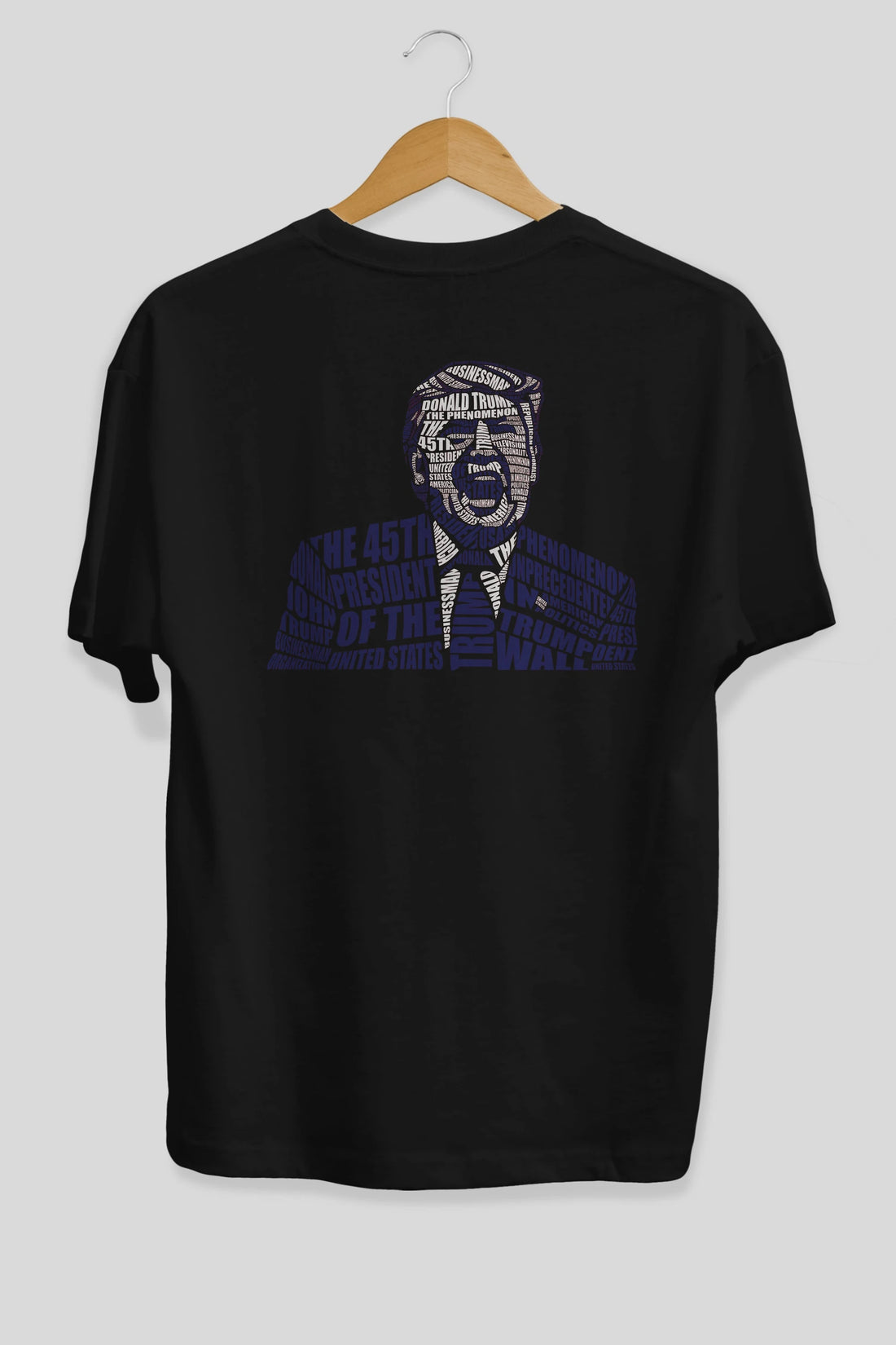 Trump Calligram Arka Baskılı Oversize t-shirt %100 pamuk Erkek Kadın Unisex
