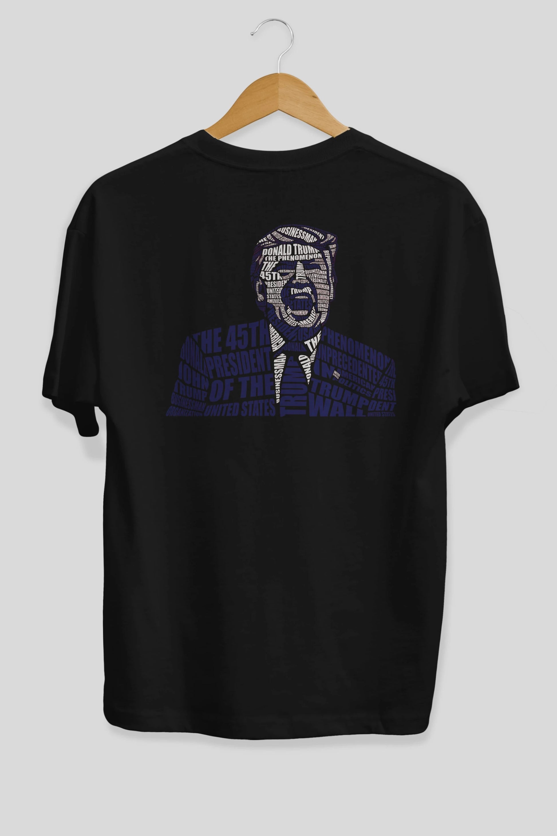 Trump Calligram Arka Baskılı Oversize t-shirt %100 pamuk Erkek Kadın Unisex