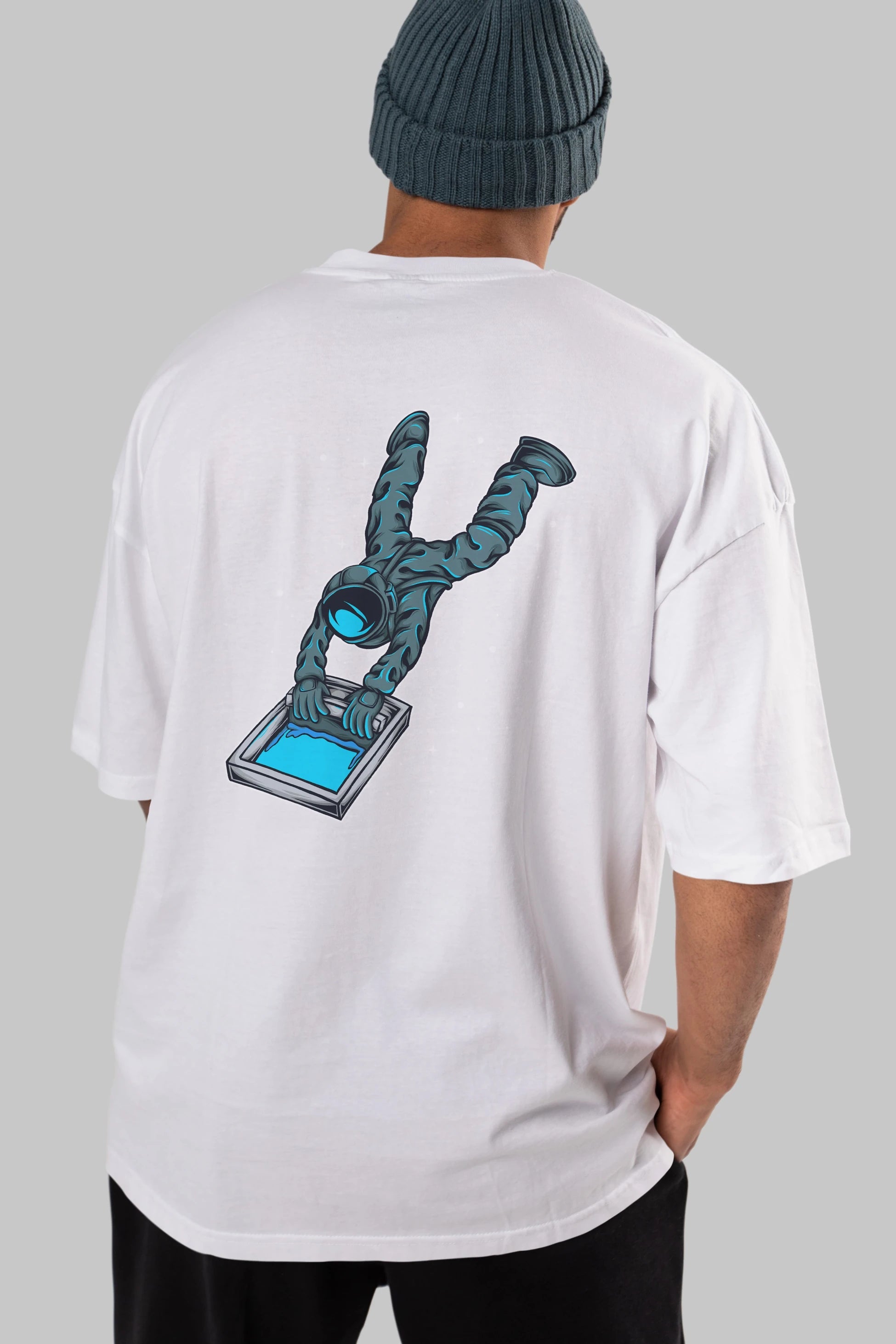 Astroscreen Arka Baskılı Oversize t-shirt Erkek Kadın Unisex