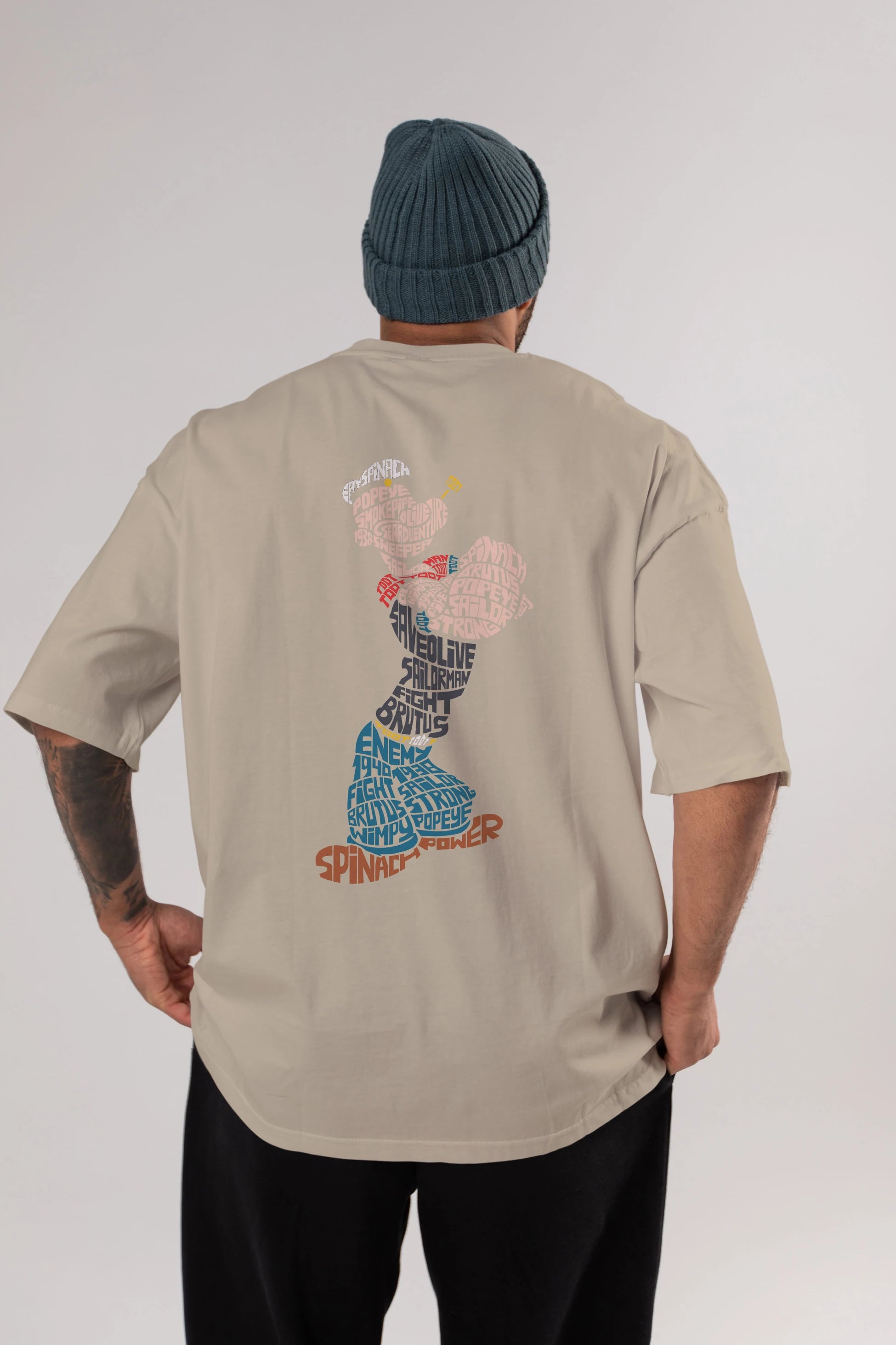 Sailorman Arka Baskılı Oversize t-shirt %100 pamuk Erkek Kadın Unisex