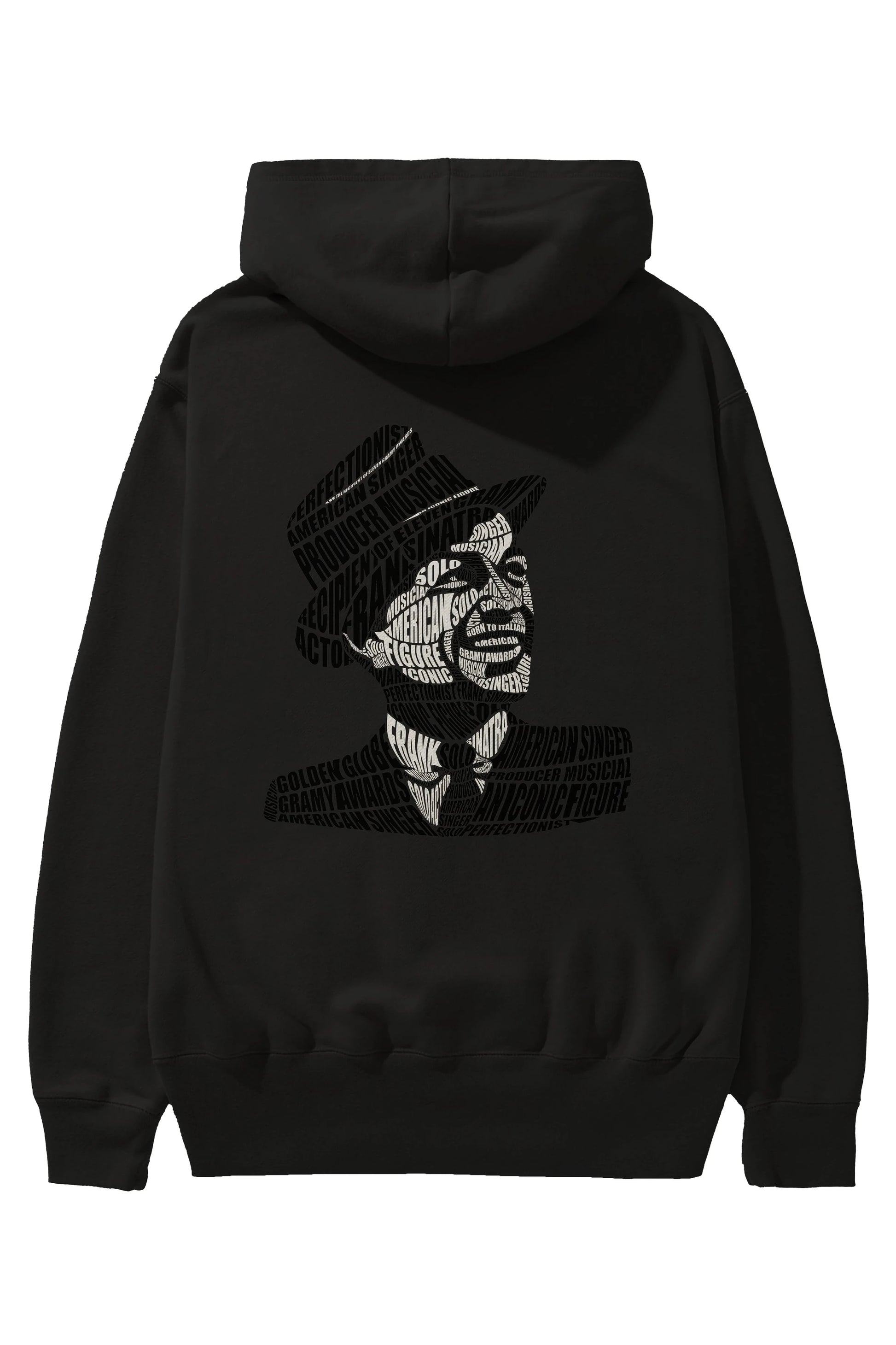Frank Sinatra Calligram Arka Baskılı Hoodie Oversize Kapüşonlu Sweatshirt Erkek Kadın Unisex