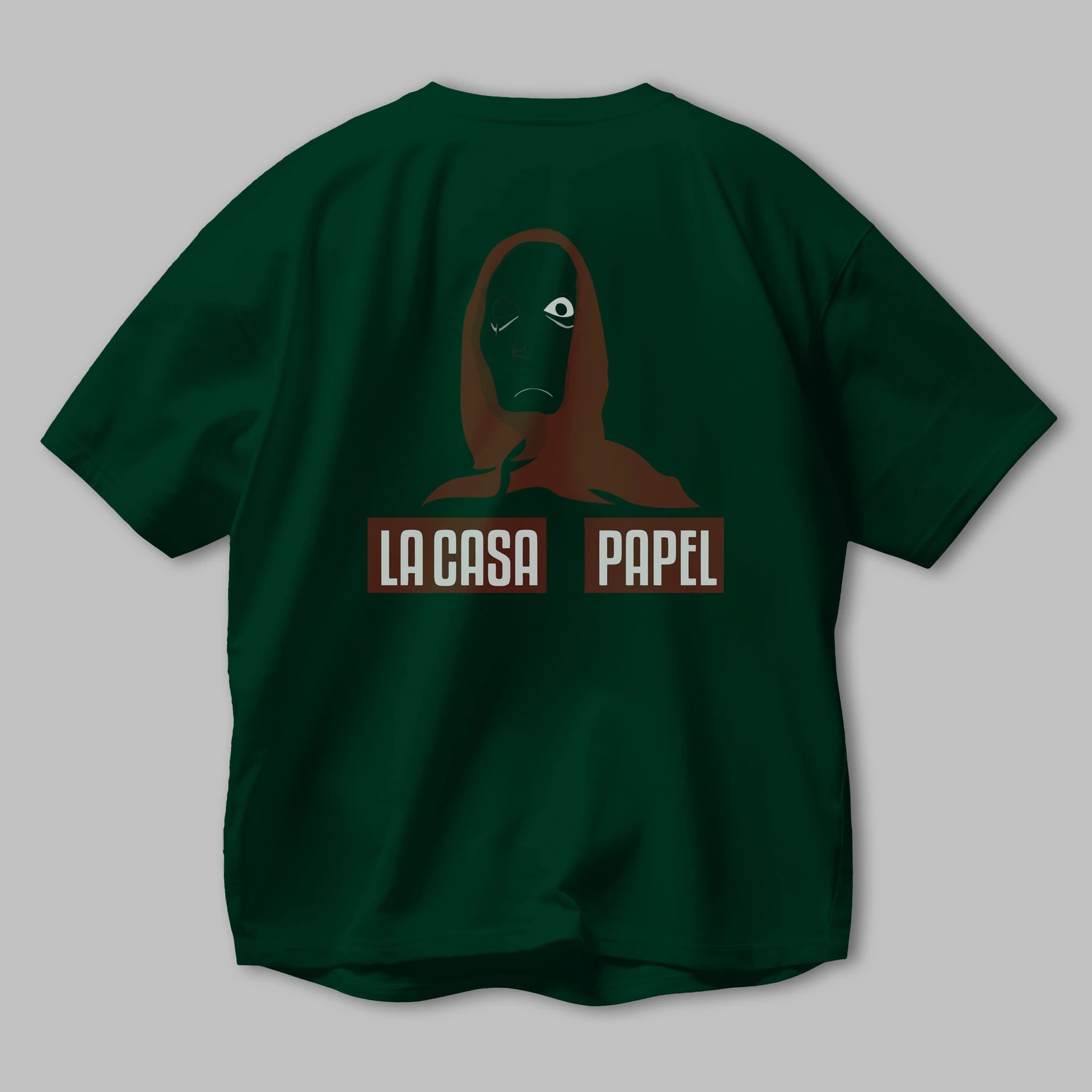 La Casa De Papel (1) Arka Baskılı Oversize t-shirt Erkek Kadın Unisex %100 Pamuk Bisiklet Yaka tişort