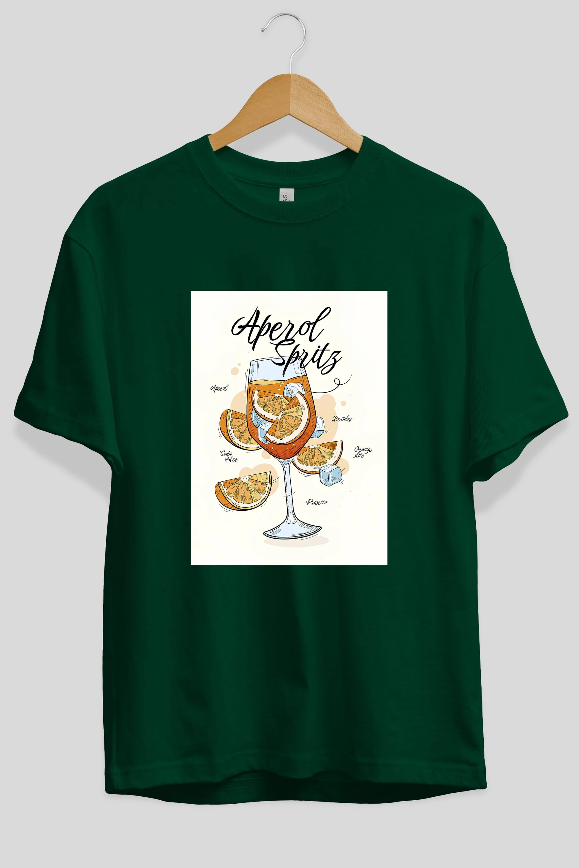 Aperol Spritz 6 Ön Baskılı Oversize t-shirt Erkek Kadın Unisex %100 Pamuk Bisiklet Yaka tişort