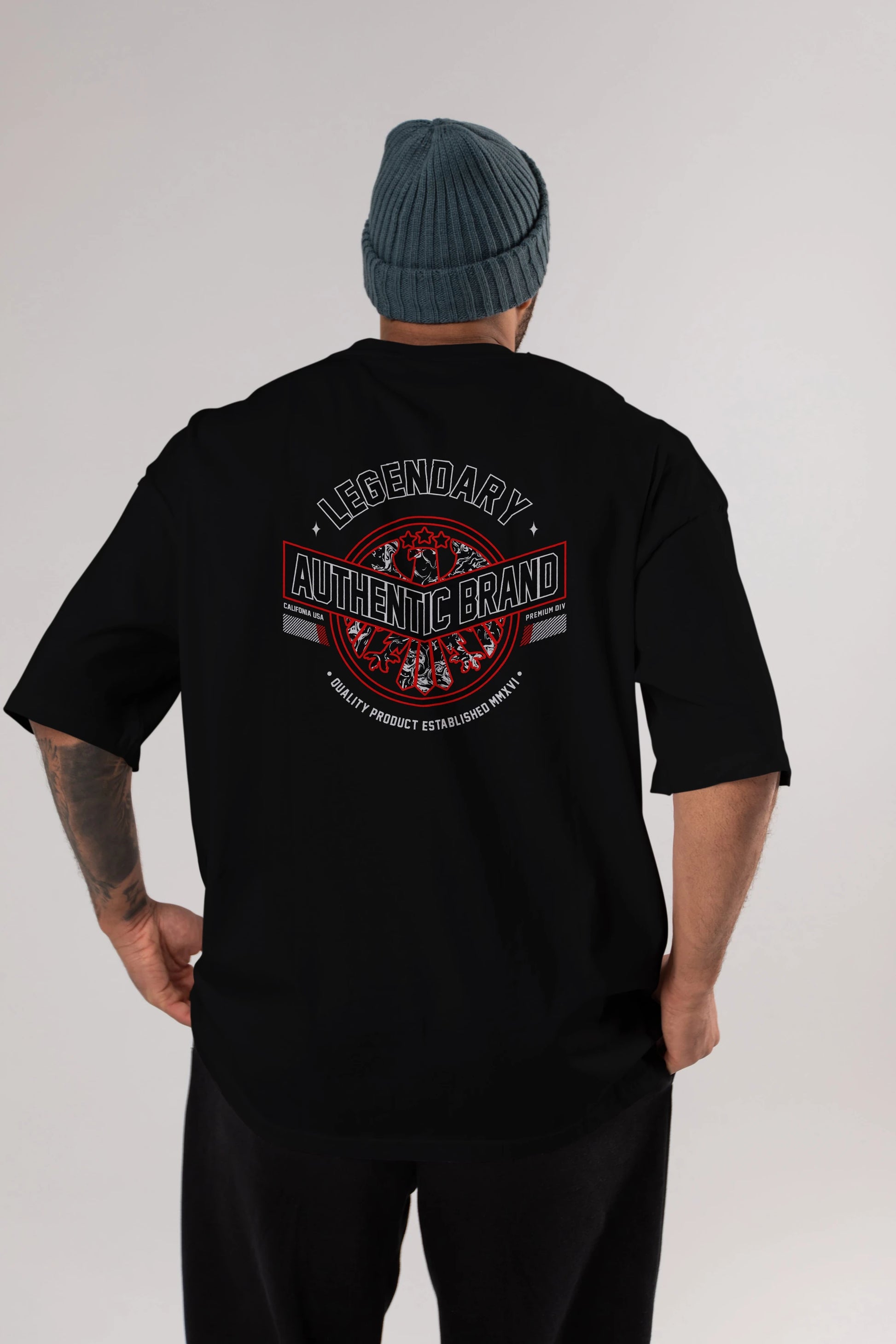 Legendary Brand Arka Baskılı Oversize t-shirt Erkek Kadın Unisex