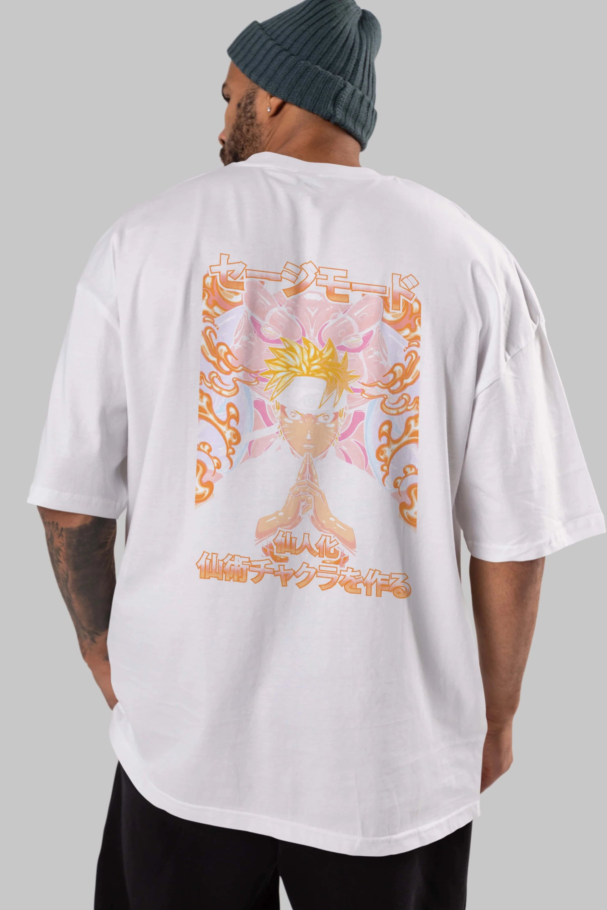 NARUTO (10) Anime Arka Baskılı Oversize t-shirt Erkek Kadın Unisex