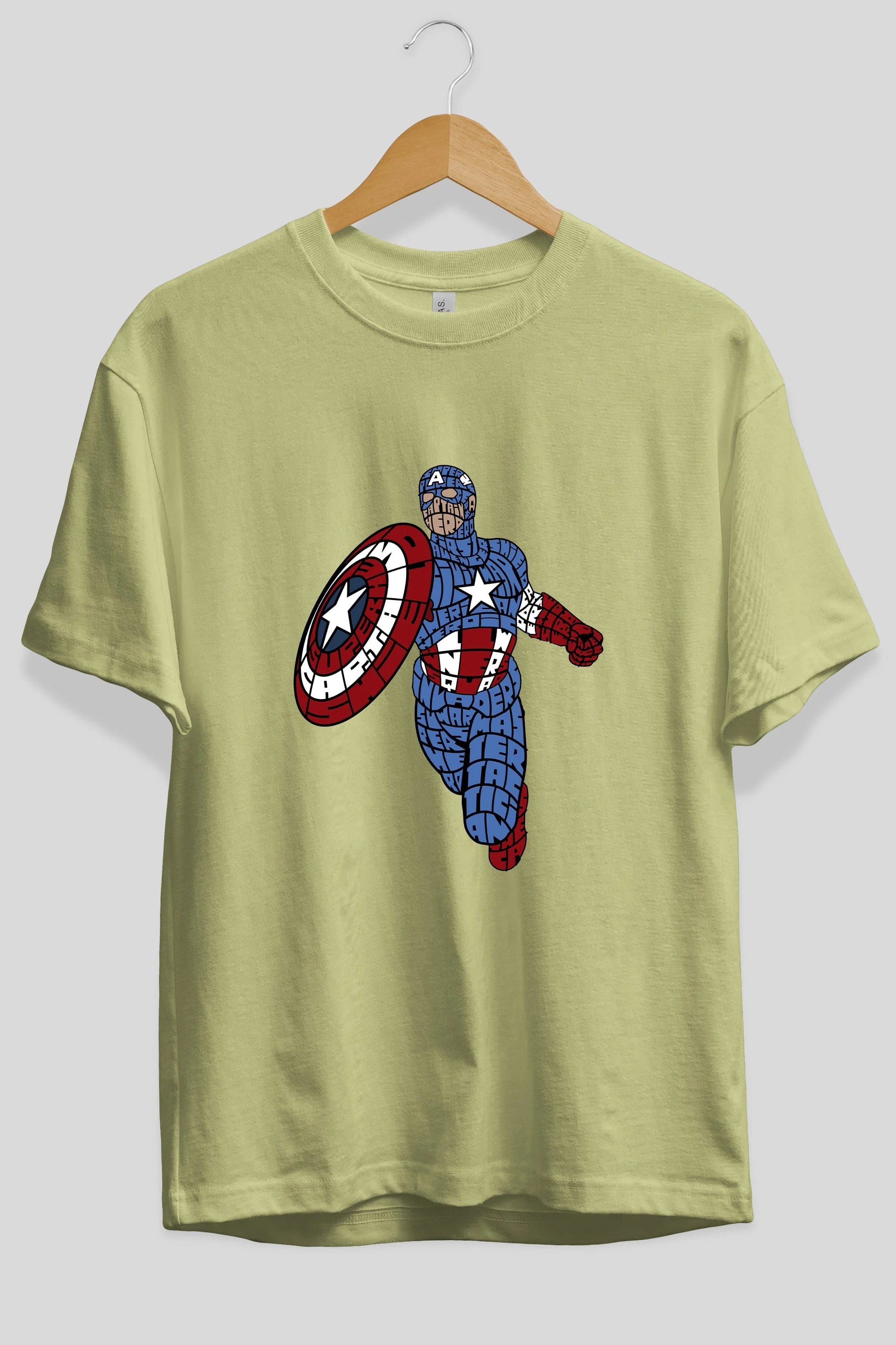 Star and Stripes Hero Ön Baskılı Oversize t-shirt %100 pamuk Erkek Kadın Unisex