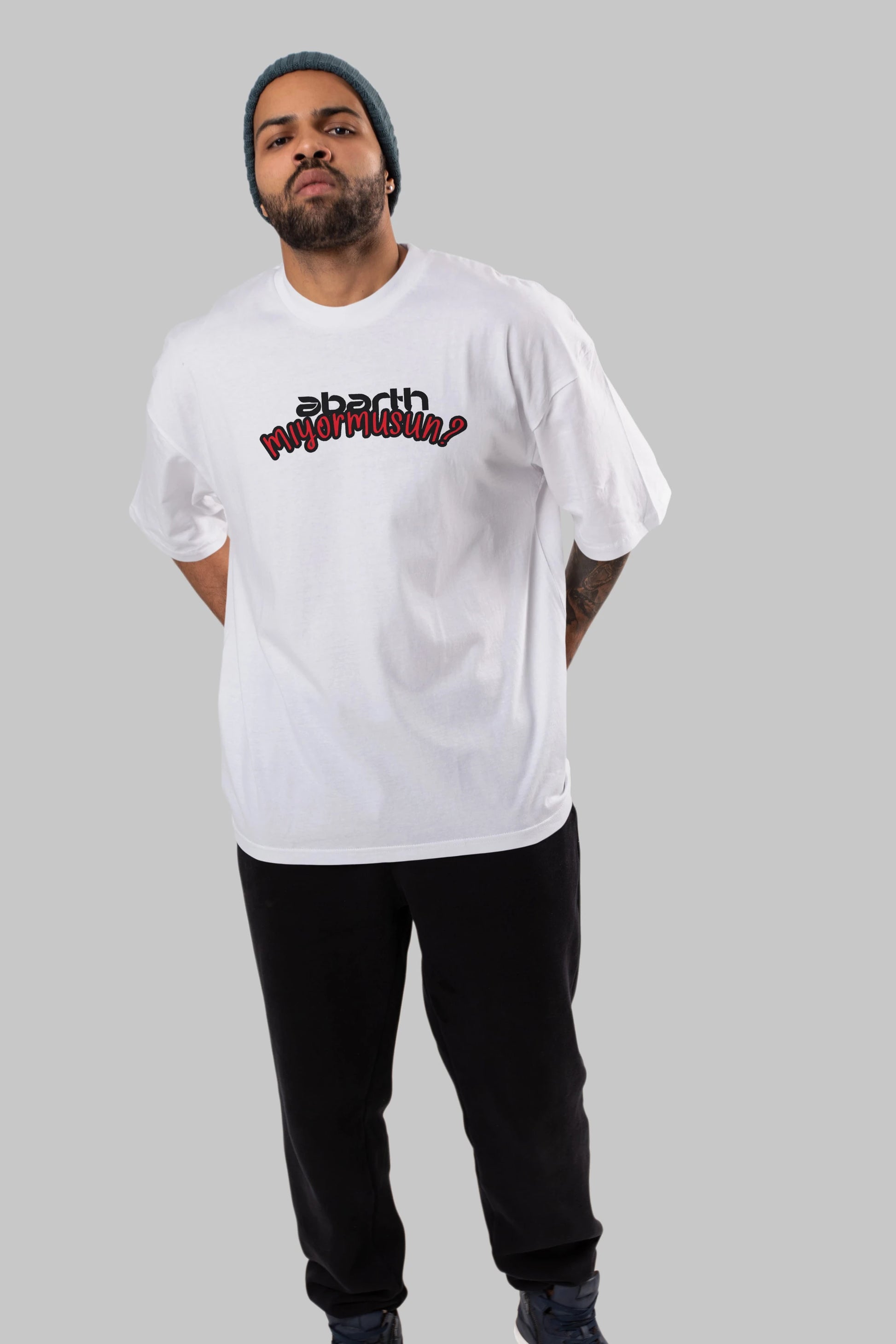 Abarth  Mıyormusun Ön Baskılı Oversize t-shirt %100 pamuk Erkek Kadın Unisex