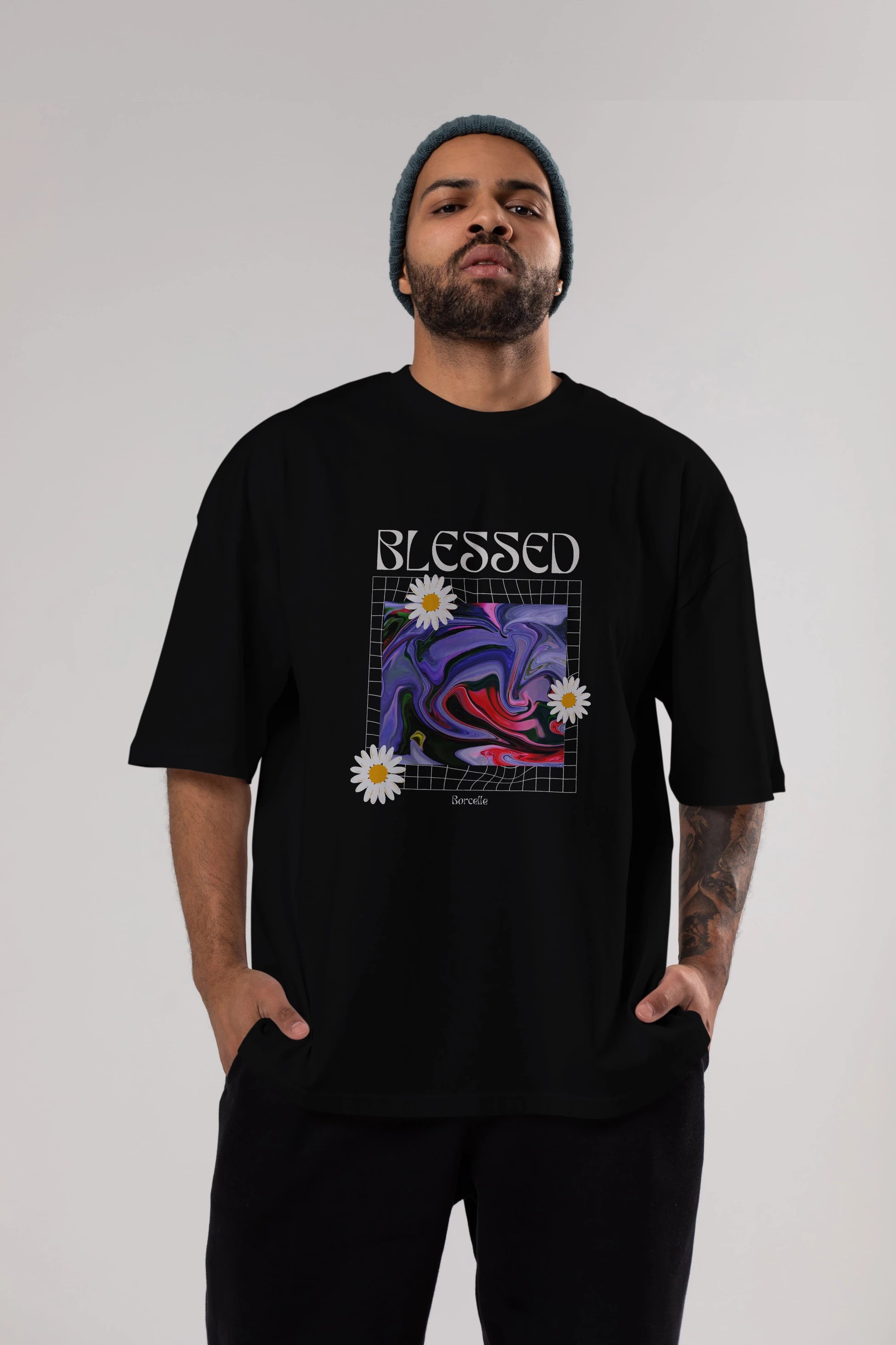 Blessed Ön Baskılı Oversize t-shirt Erkek Kadın Unisex