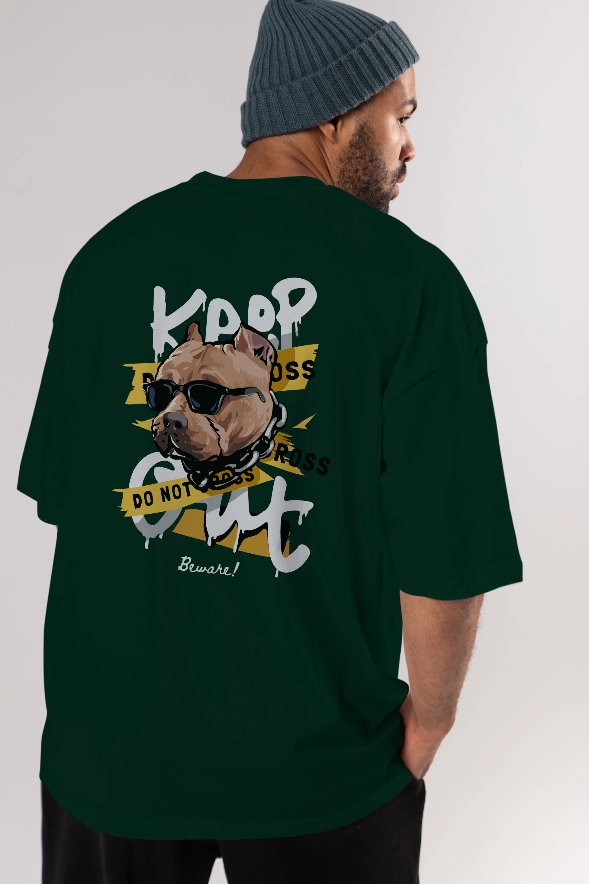 Teddy Bear Keep Arka Baskılı Oversize t-shirt Erkek Kadın Unisex %100 Pamuk