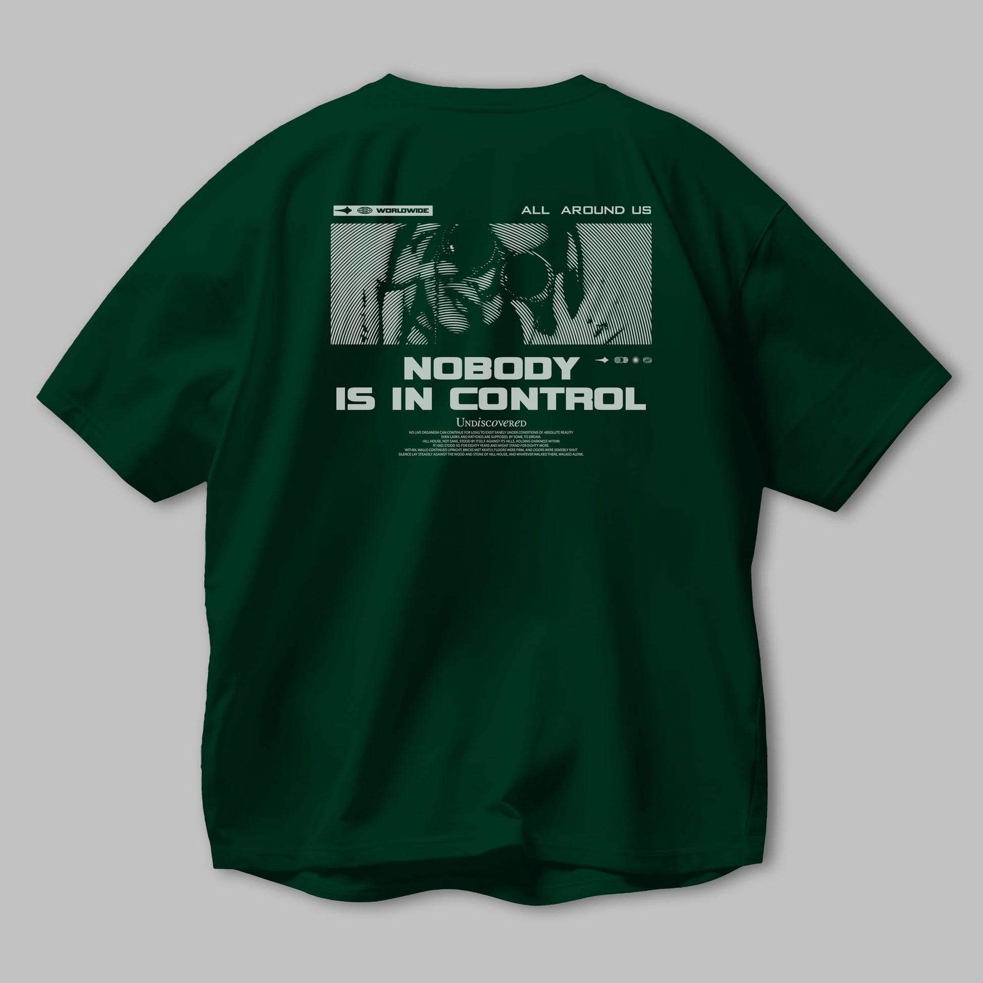 Nobody is in Control Arka Baskılı Oversize t-shirt Erkek Kadın Unisex