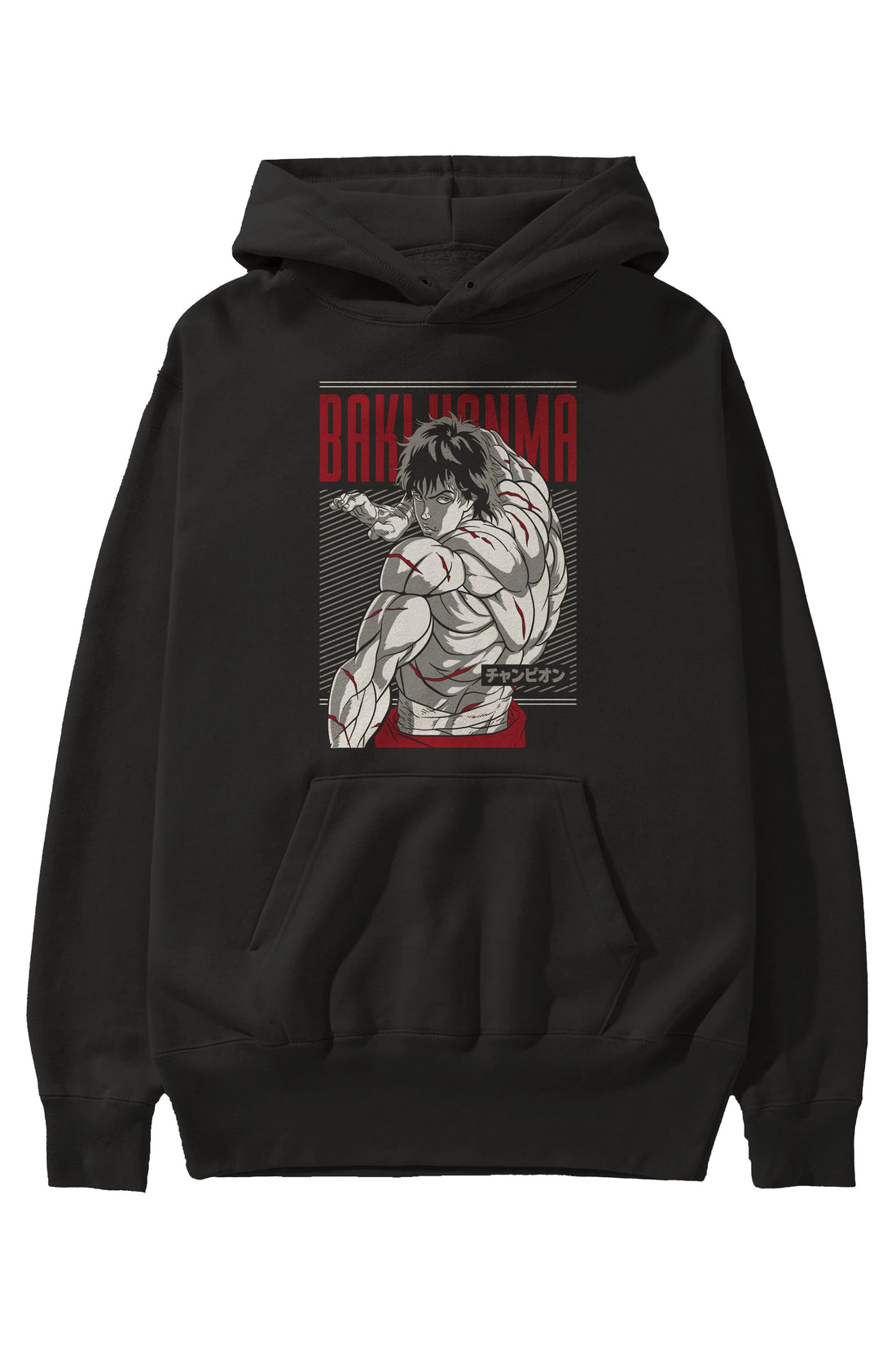 BAKI HANMA Anime Ön Baskılı Hoodie Oversize Kapüşonlu Sweatshirt Erkek Kadın Unisex