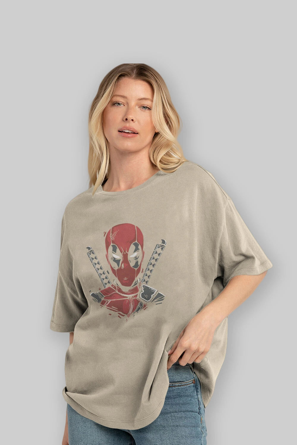 Deadpool (4) Ön Baskılı Oversize t-shirt Erkek Kadın Unisex %100 Pamuk Bisiklet Yaka tişort