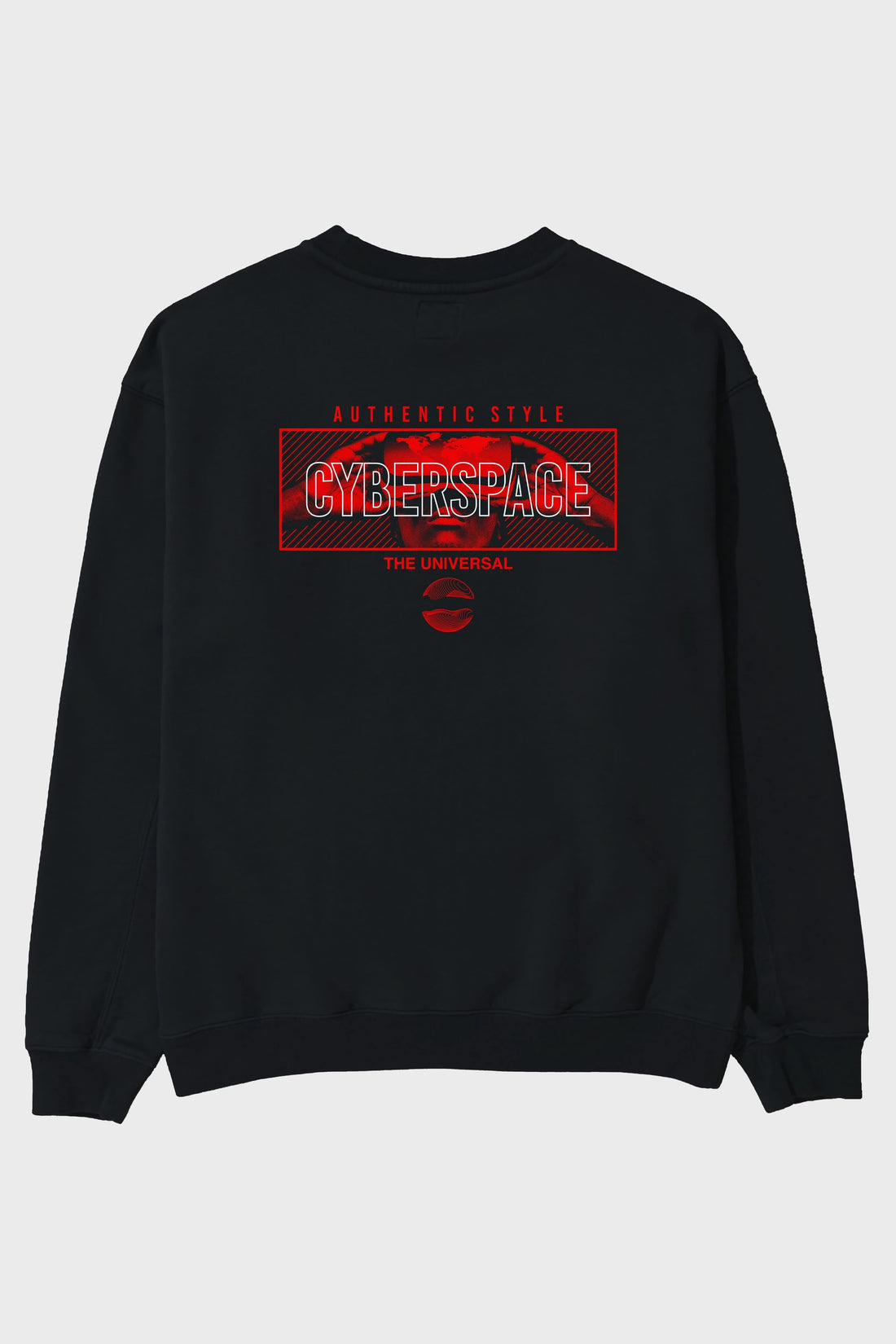 Cyberspace Arka Baskılı Oversize Sweatshirt Erkek Kadın Unisex
