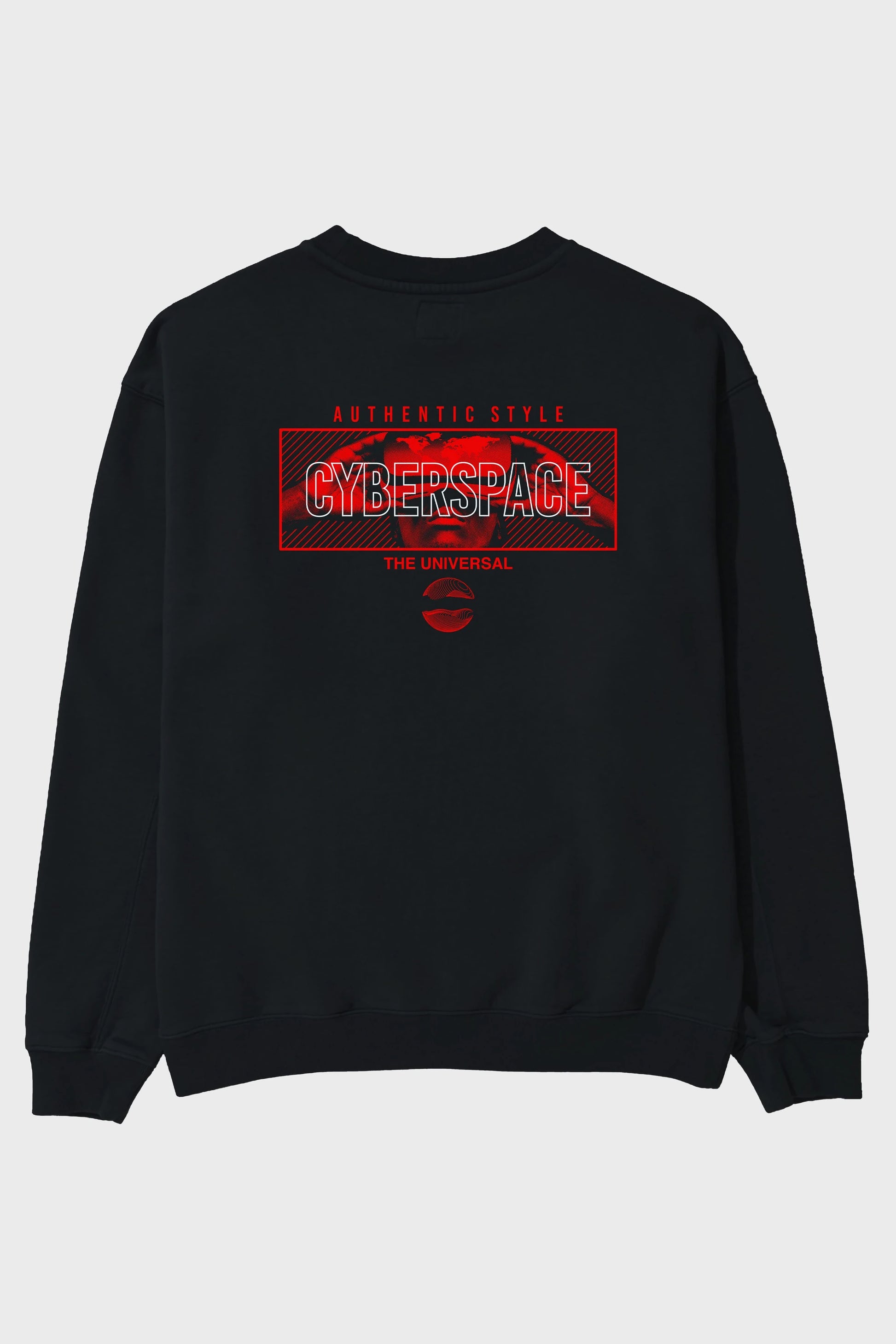 Cyberspace Arka Baskılı Oversize Sweatshirt Erkek Kadın Unisex