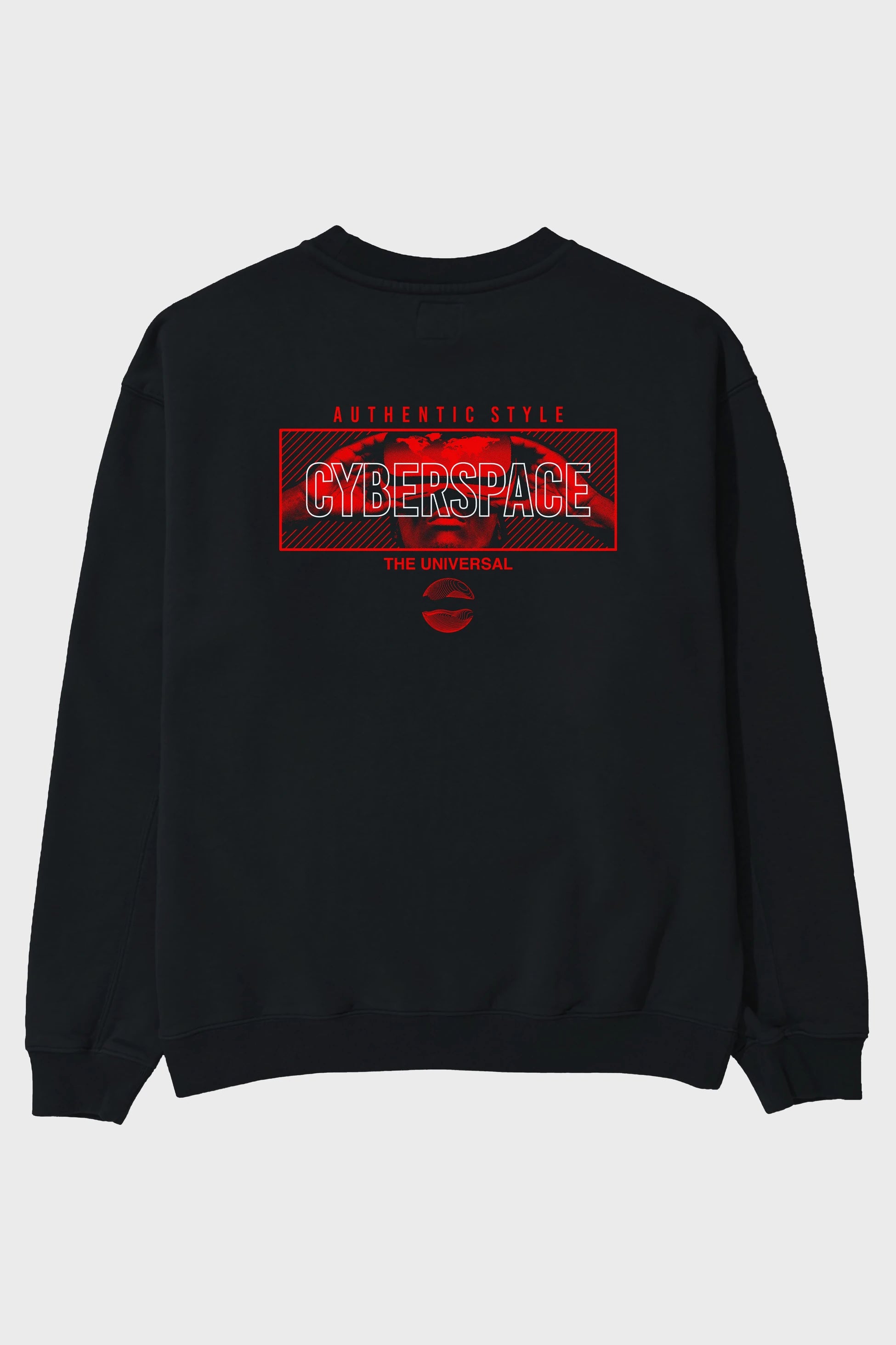 Cyberspace Arka Baskılı Oversize Sweatshirt Erkek Kadın Unisex