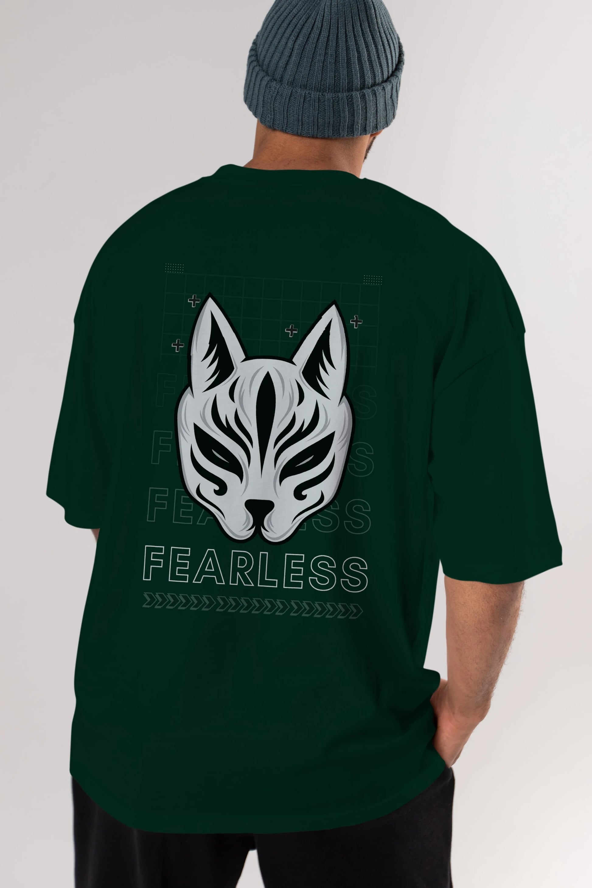 Fearless Yazılı Arka Baskılı Oversize t-shirt Erkek Kadın Unisex