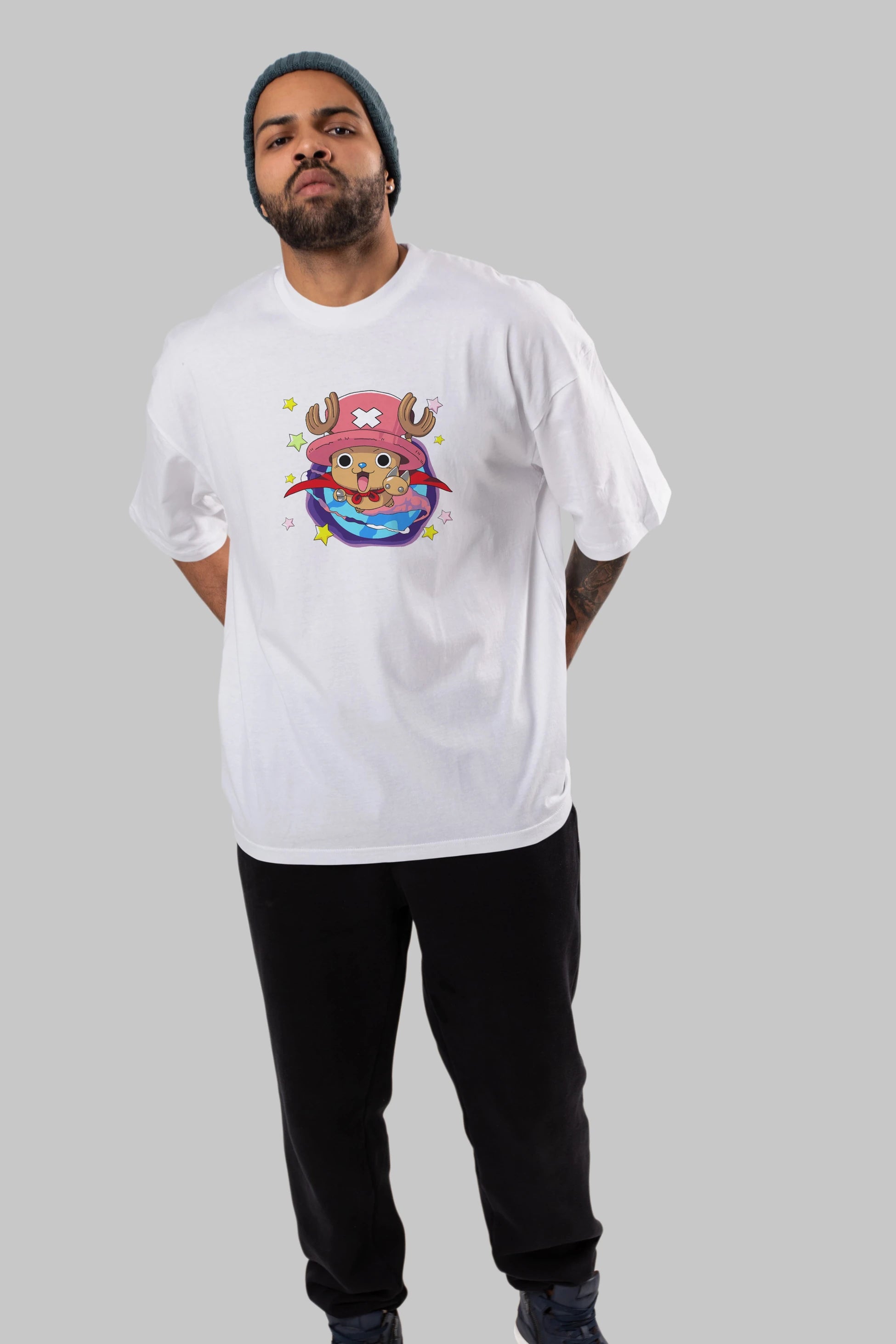 Tony Tony Chopper Anime Ön Baskılı Oversize t-shirt Erkek Kadın Unisex