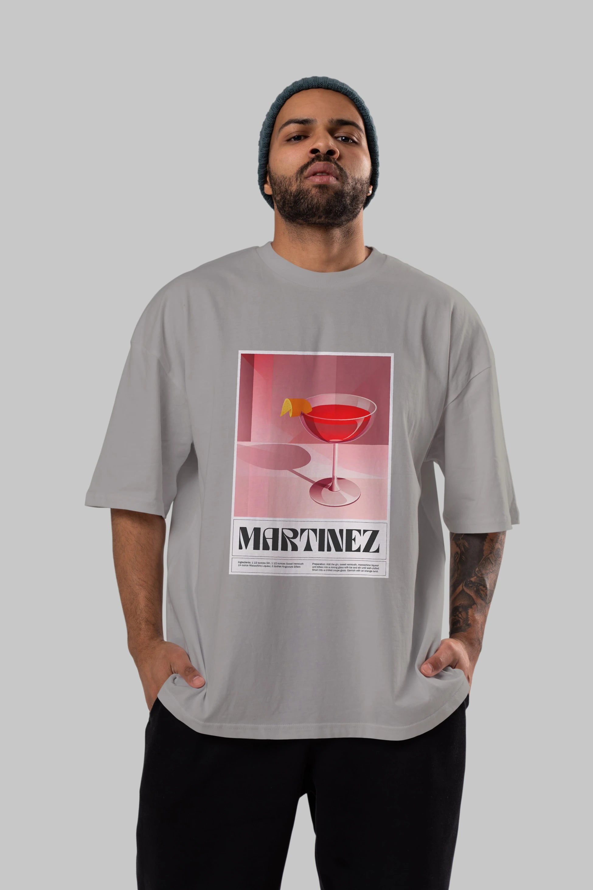 Martinez Ön Baskılı Oversize t-shirt Erkek Kadın Unisex %100 Pamuk Bisiklet Yaka tişort