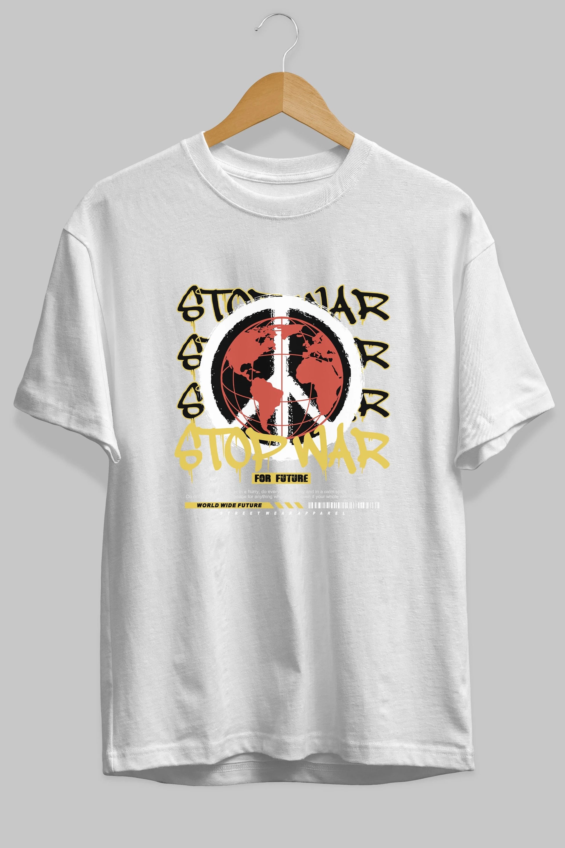 Stop War for Future Ön Baskılı Oversize t-shirt Erkek Kadın Unisex
