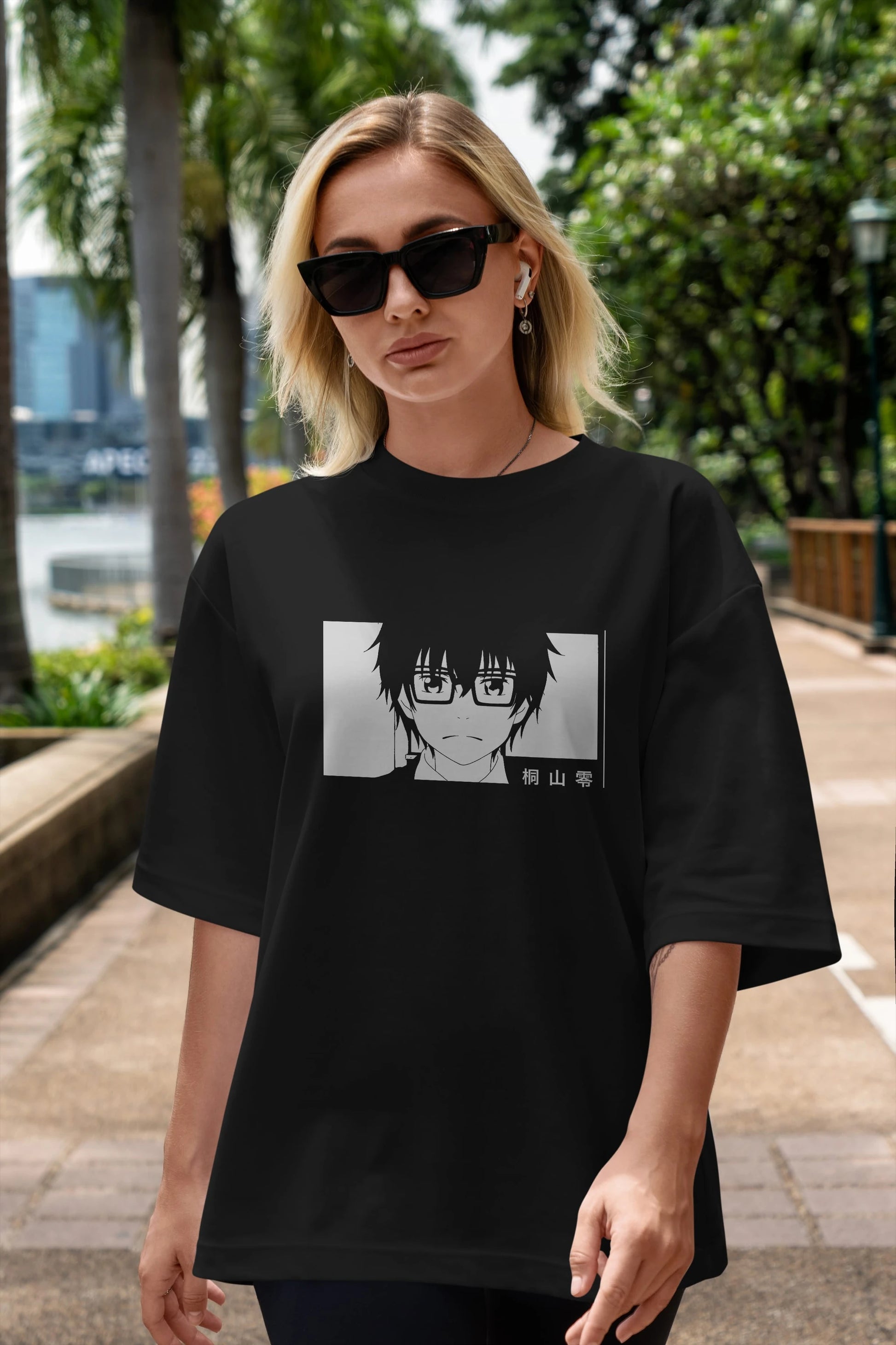 Rei Kiriyama 3 Anime Ön Baskılı Oversize t-shirt %100 pamuk Erkek Kadın Unisex