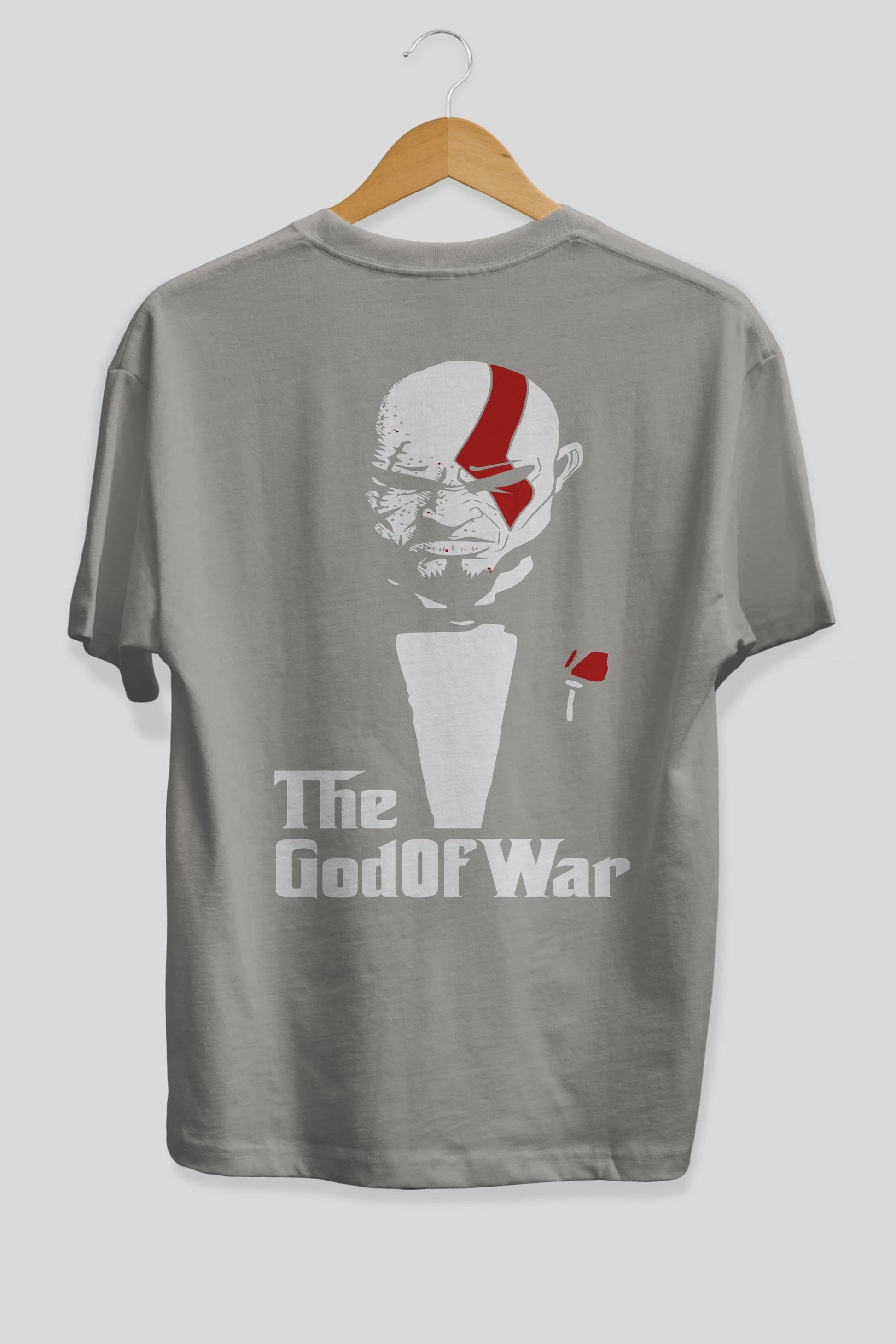The God of War Arka Baskılı Oversize t-shirt Erkek Kadın Unisex %100 Pamuk Bisiklet Yaka tişort