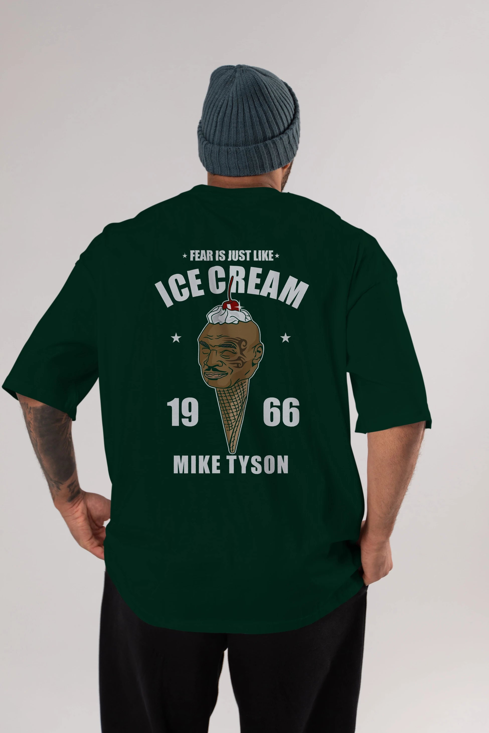 Tyson Ice Cream Arka Baskılı Oversize t-shirt Erkek Kadın Unisex %100 Pamuk tişort