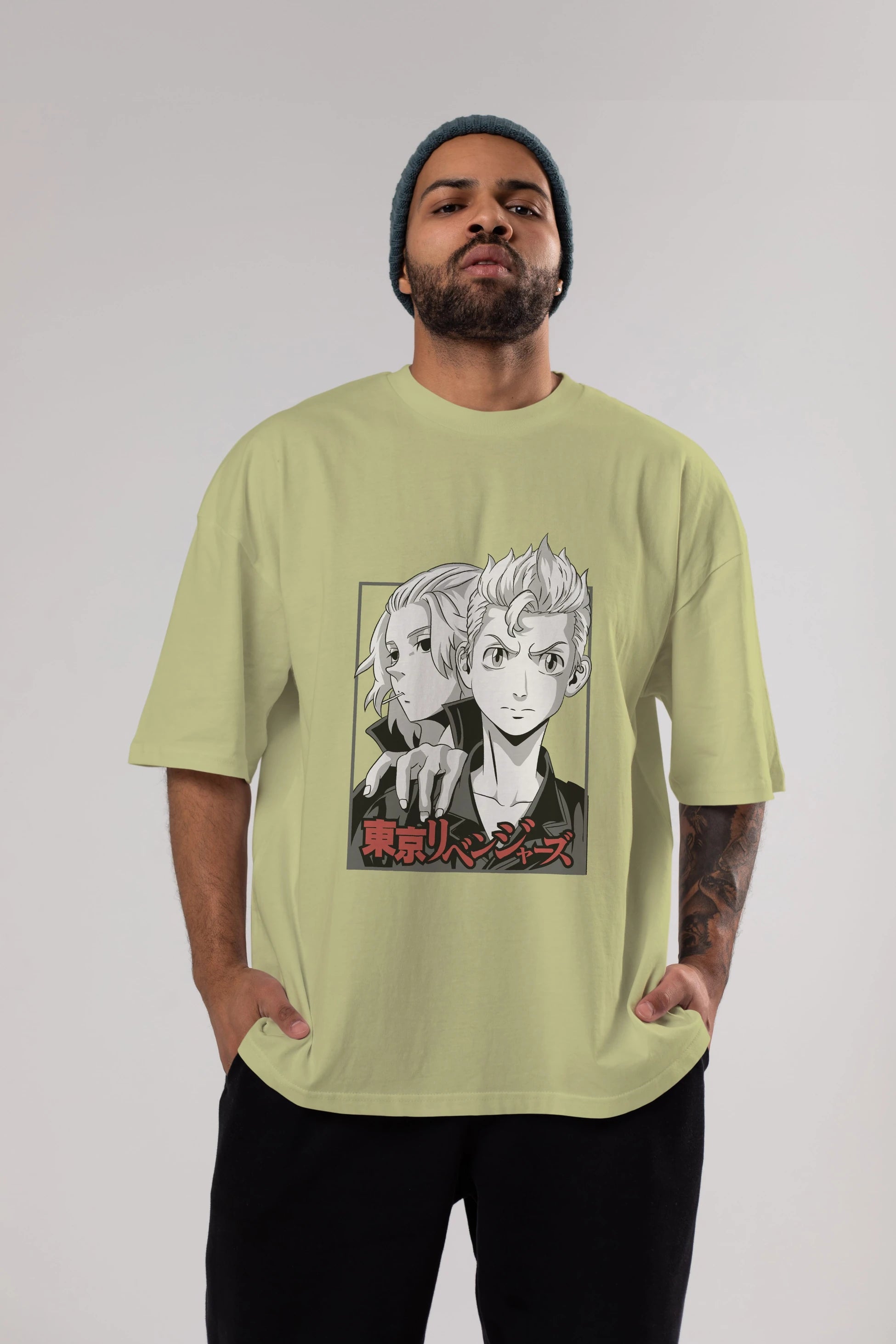 TOKYO REVENGERS Anime Ön Baskılı Oversize t-shirt %100 pamuk Erkek Kadın Unisex