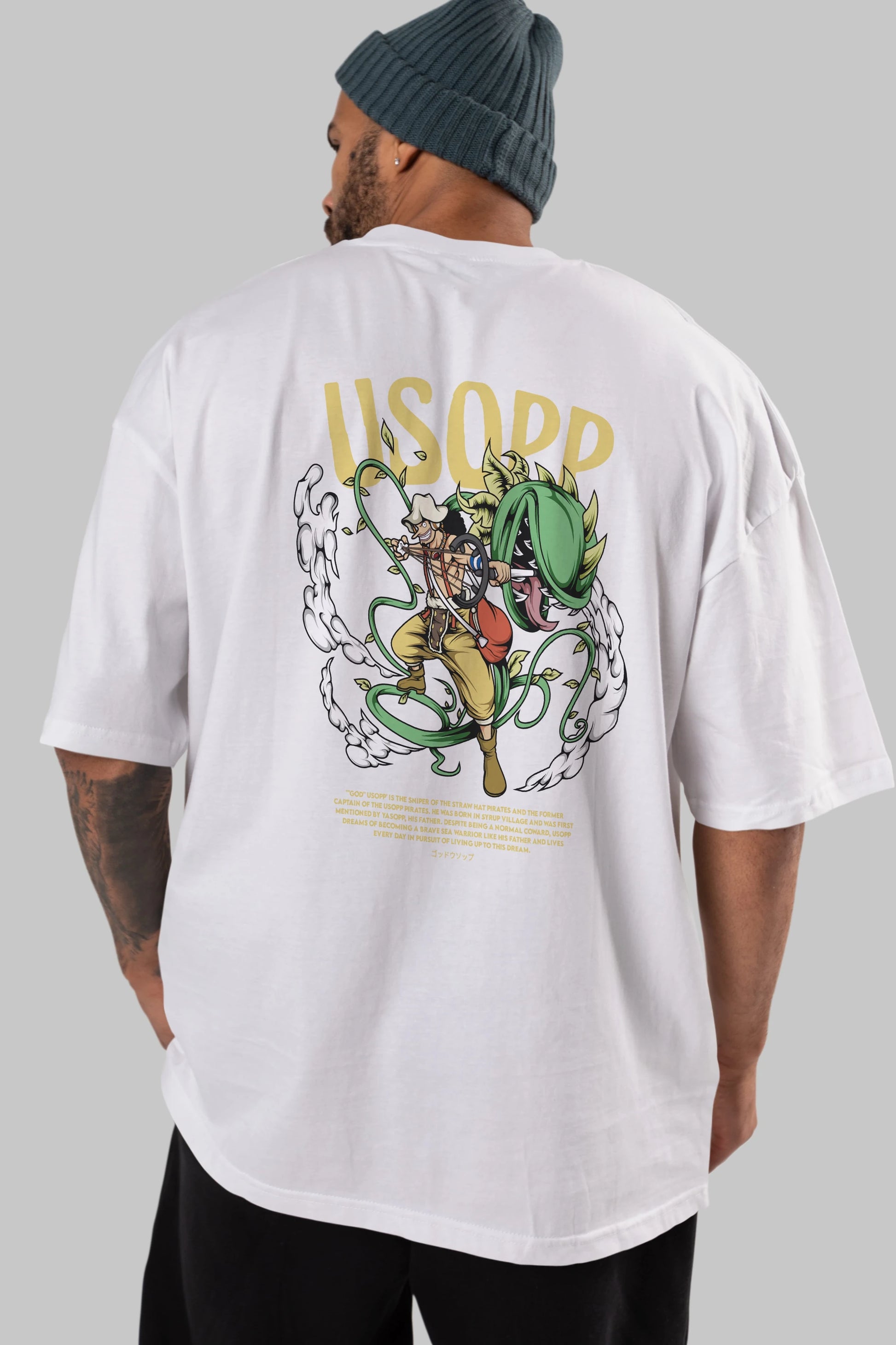Usopp Anime Arka Baskılı Oversize t-shirt Erkek Kadın Unisex
