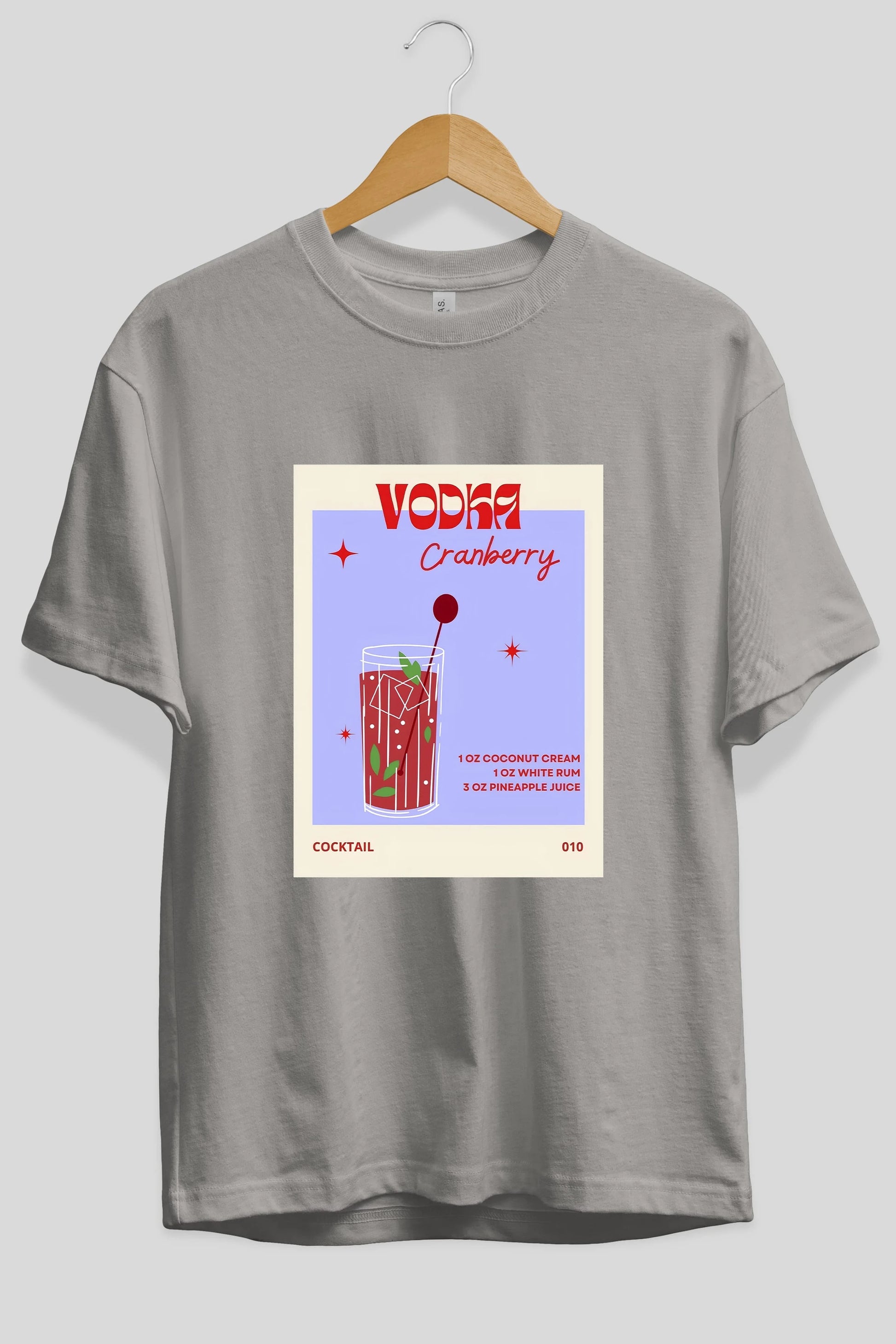 Vodka Cranberry Ön Baskılı Oversize t-shirt Erkek Kadın Unisex %100 Pamuk Bisiklet Yaka tişort