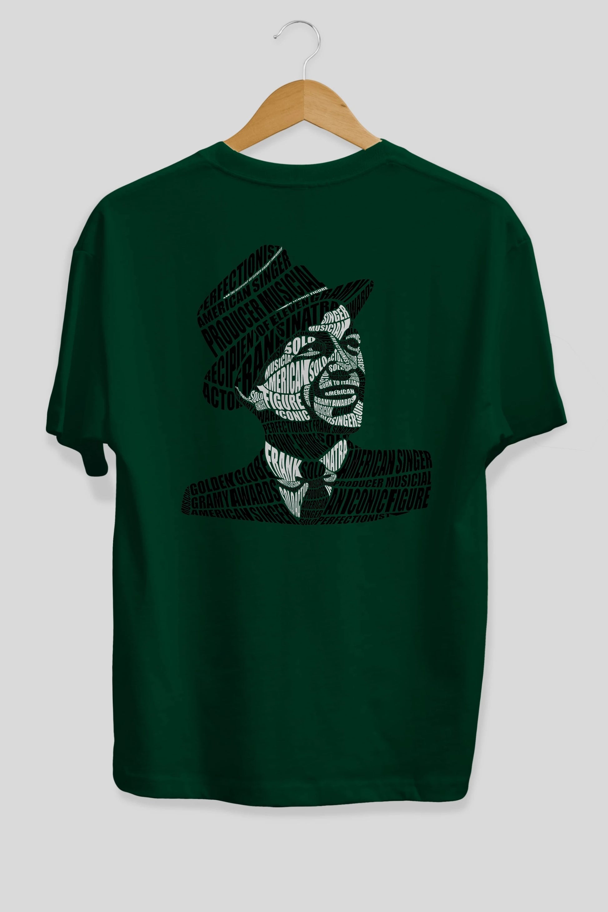 Frank Sinatra Calligram Arka Baskılı Oversize t-shirt %100 pamuk Erkek Kadın Unisex
