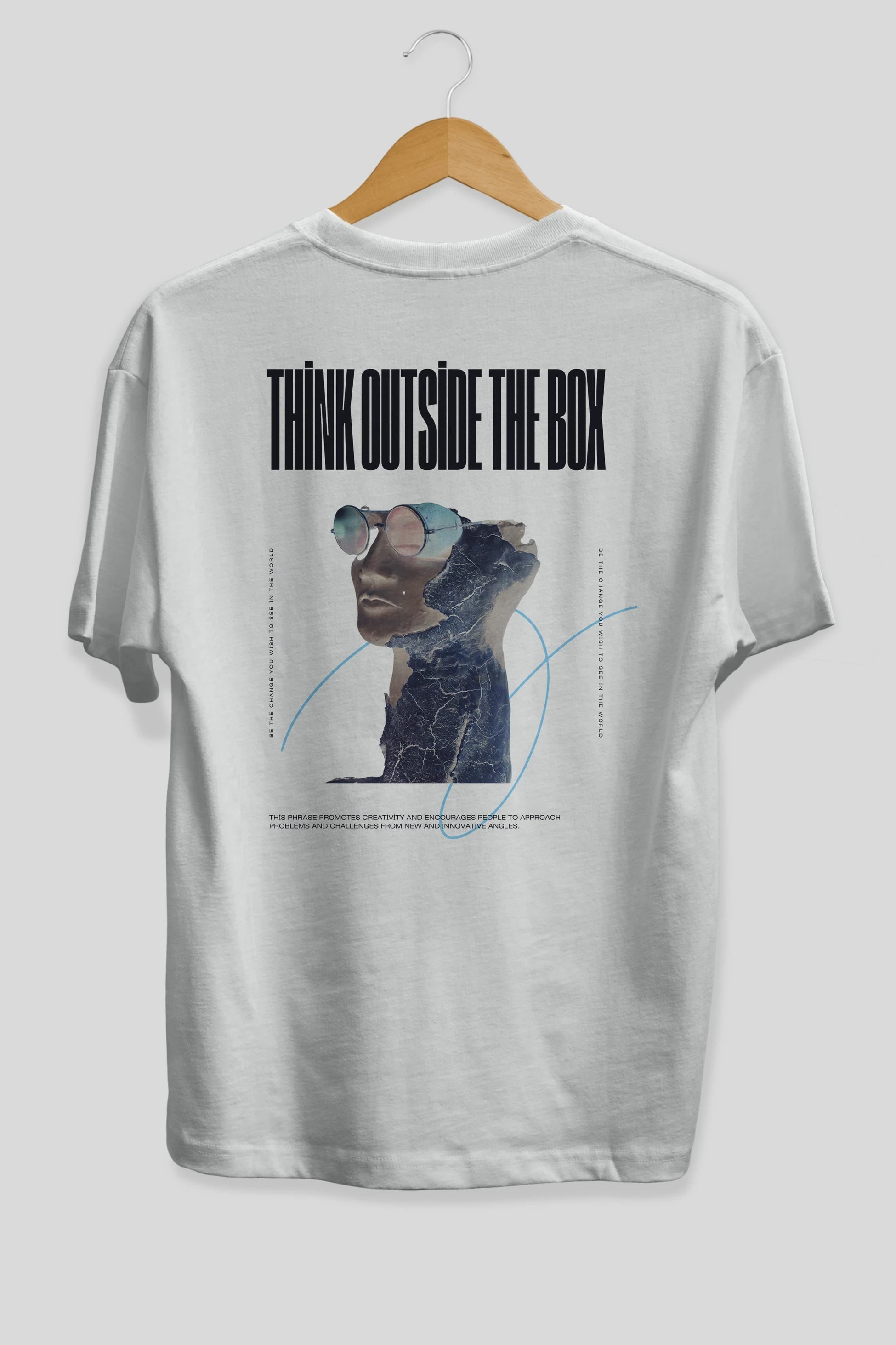 Think Outside The Box Arka Baskılı Oversize t-shirt Erkek Kadın Unisex