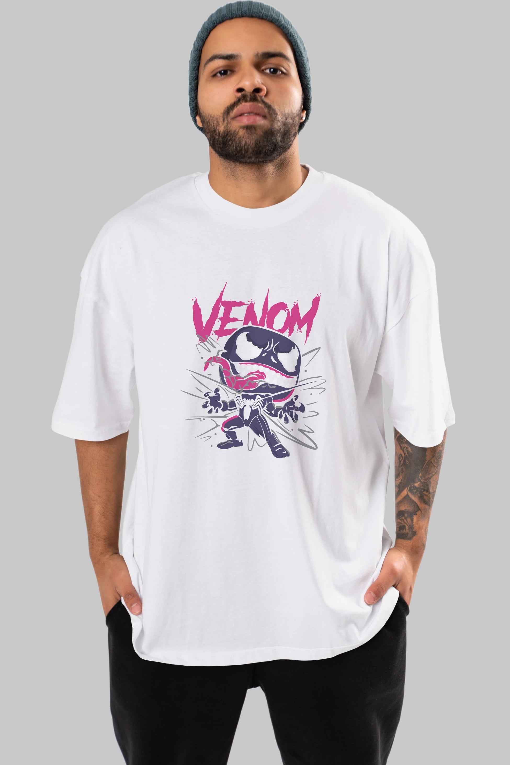 Venom (20) Ön Baskılı Oversize t-shirt Erkek Kadın Unisex %100 Pamuk Bisiklet Yaka tişort
