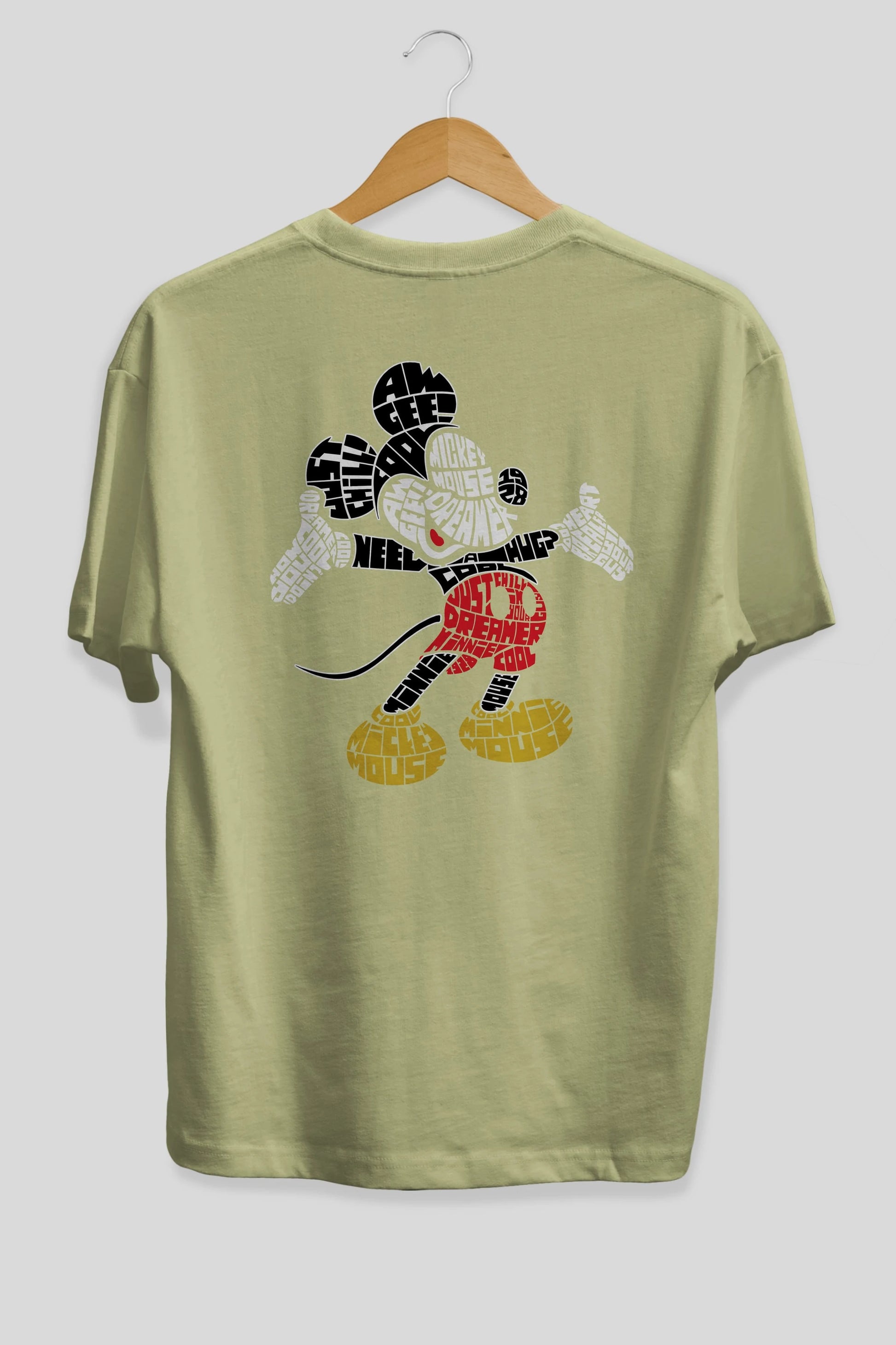 Mickey Arka Baskılı Oversize t-shirt %100 pamuk Erkek Kadın Unisex