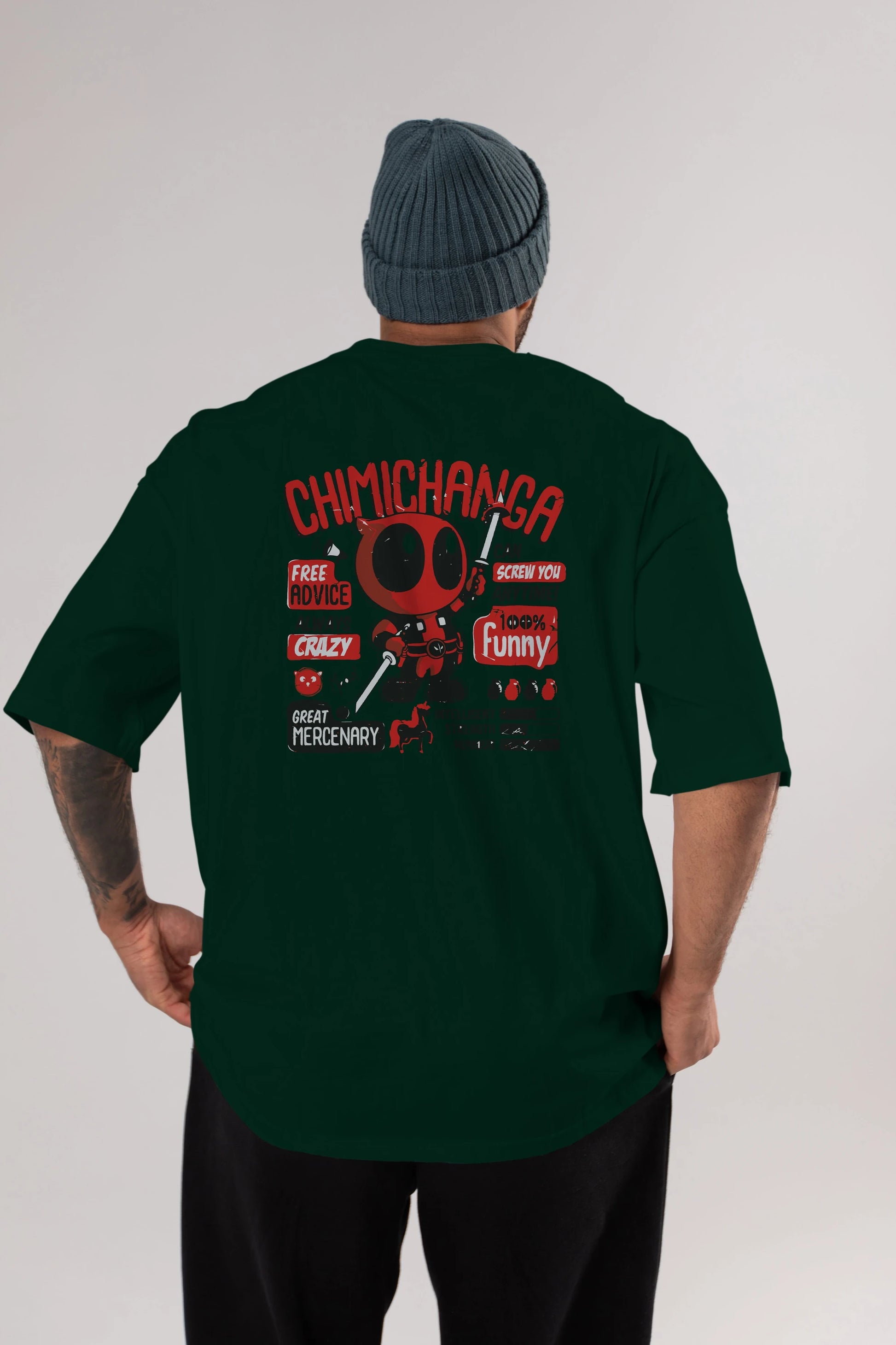 Deadpool (9) Arka Baskılı Oversize t-shirt Erkek Kadın Unisex %100 Pamuk Bisiklet Yaka tişort