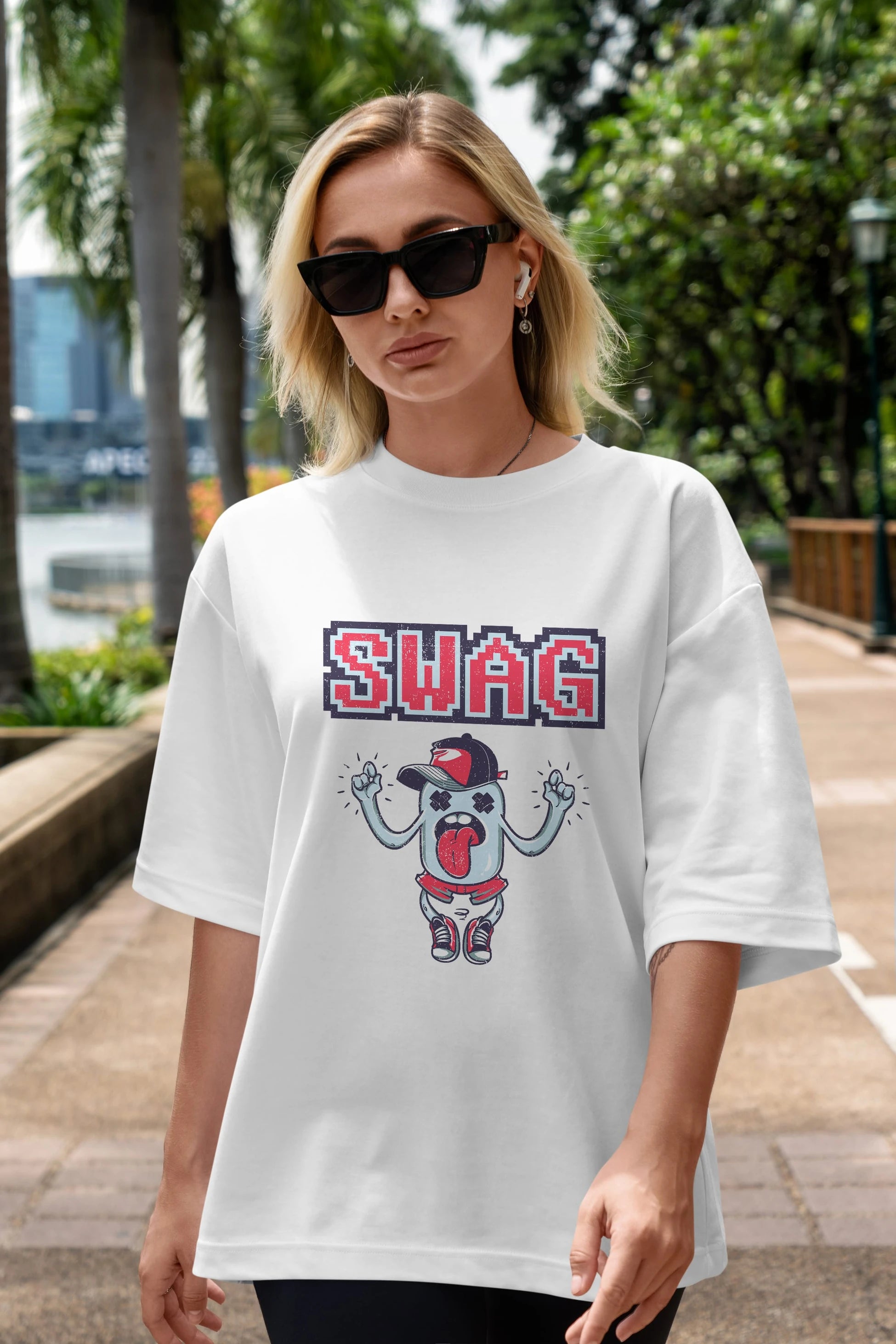 Swag Ön Baskılı Oversize t-shirt Erkek Kadın Unisex
