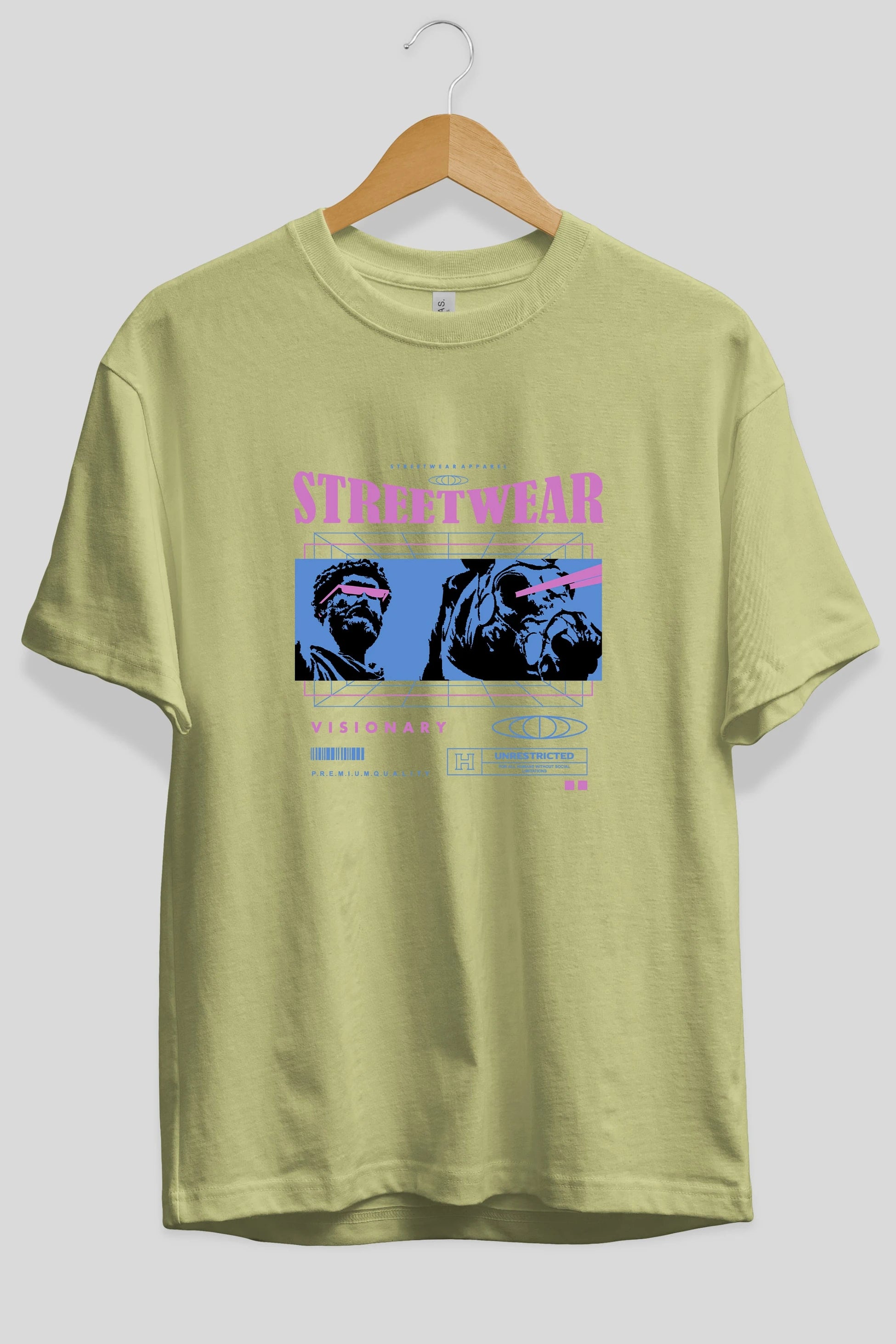 Streetwear Visionary Ön Baskılı Oversize t-shirt Erkek Kadın Unisex