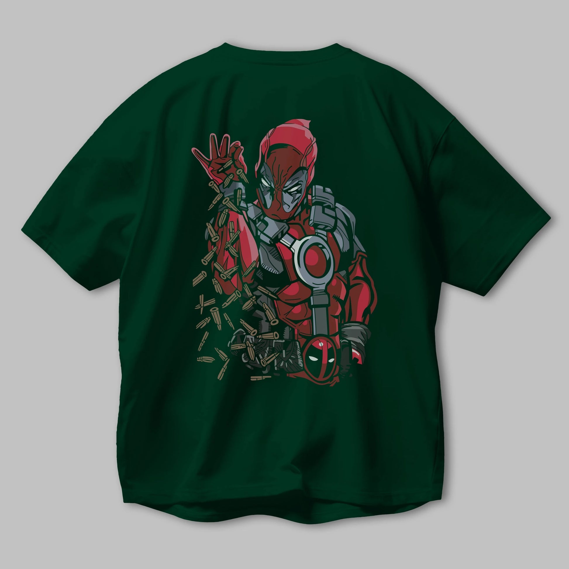Deadpool (2) Arka Baskılı Oversize t-shirt Erkek Kadın Unisex %100 Pamuk Bisiklet Yaka tişort