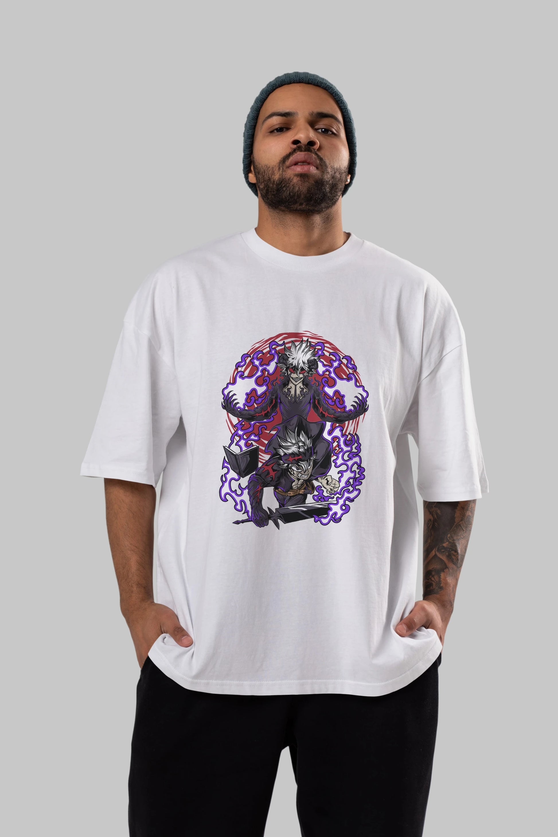 BLACK CLOVER DEVIL UNION Anime Ön Baskılı Oversize t-shirt %100 pamuk Erkek Kadın Unisex