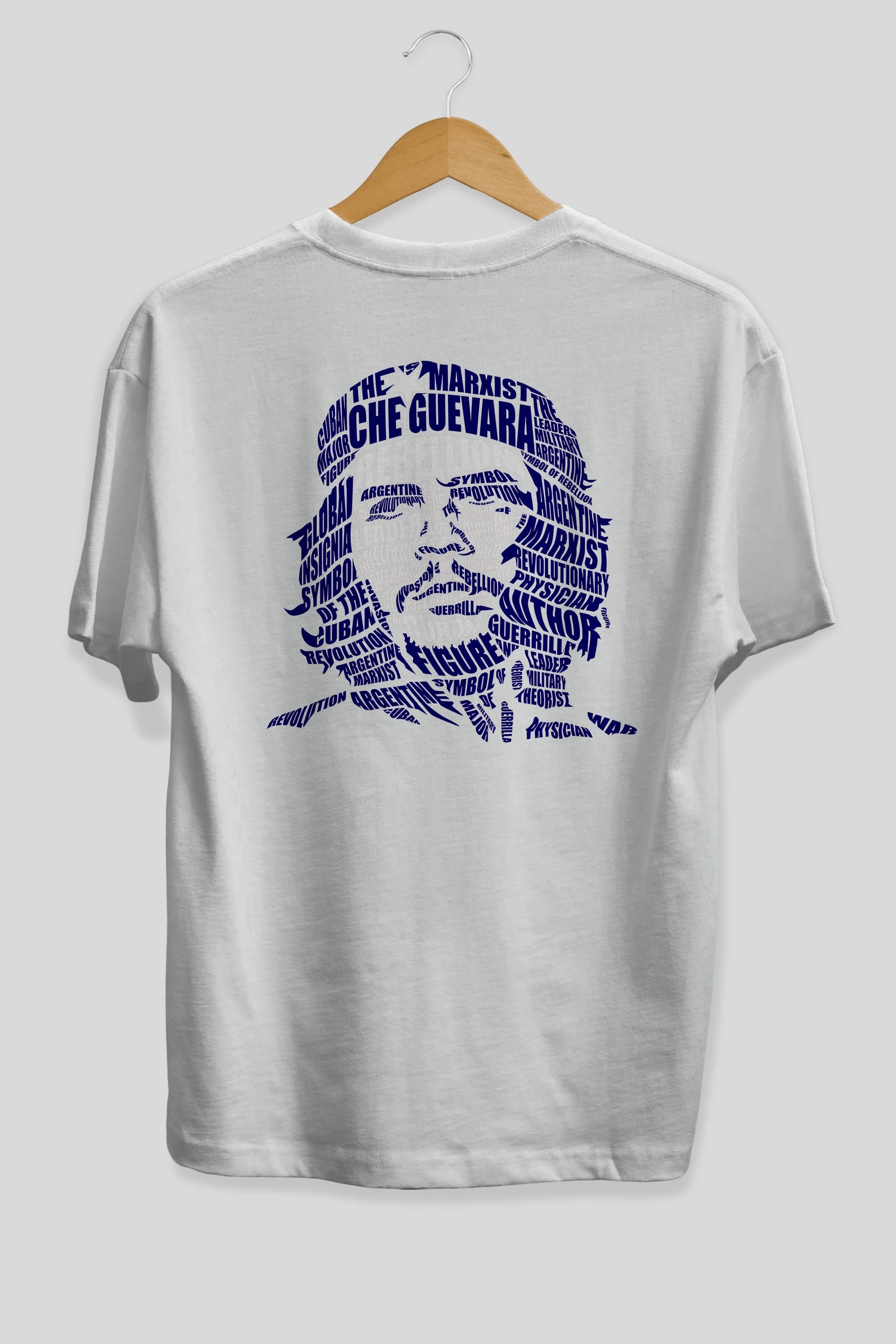 Che Guevara Calligram Arka Baskılı Oversize t-shirt %100 pamuk Erkek Kadın Unisex
